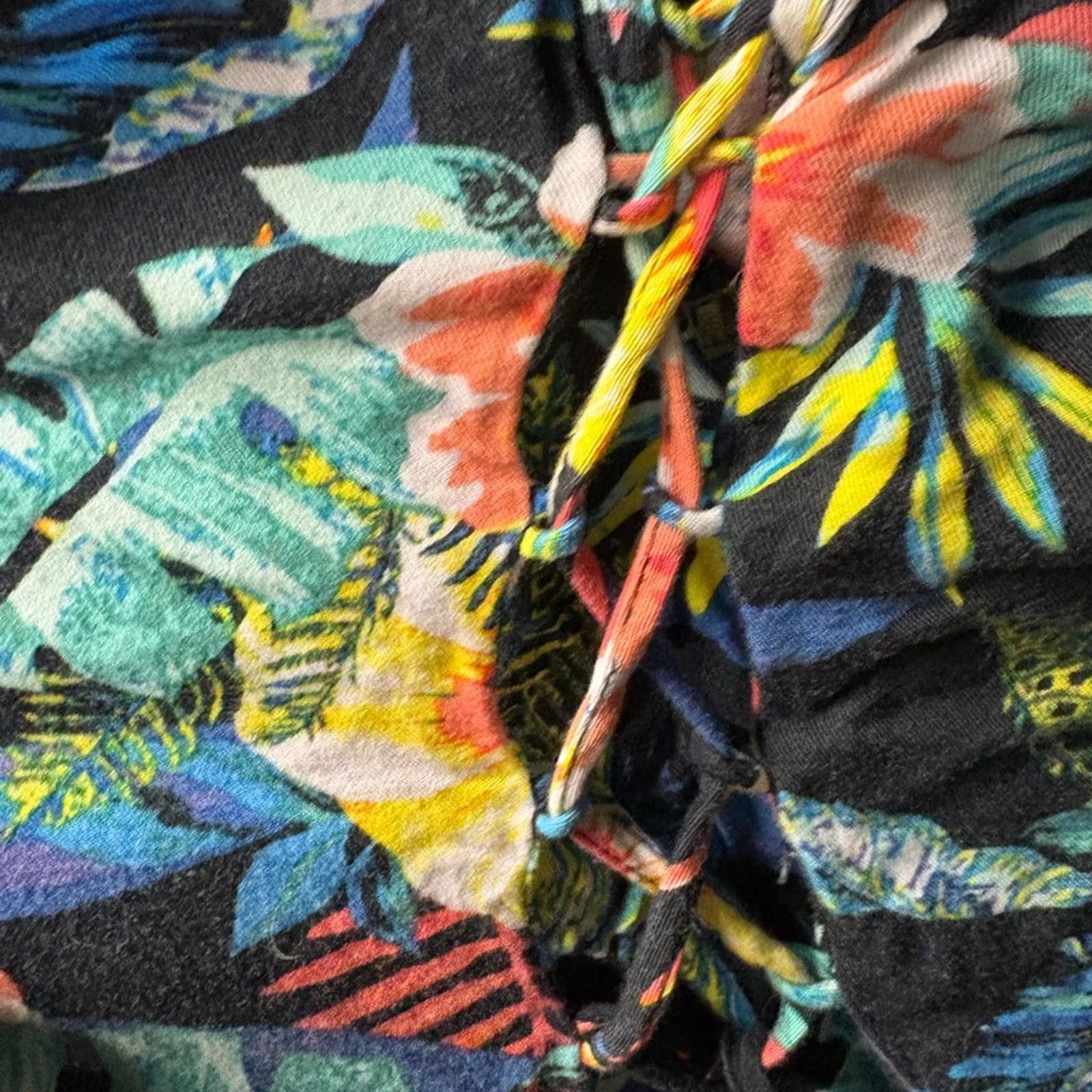 Decree Decree Blue and Green Dress with Tropical Floral Pattern Size M / US 6-8 / IT 42-44 - 3 Thumbnail