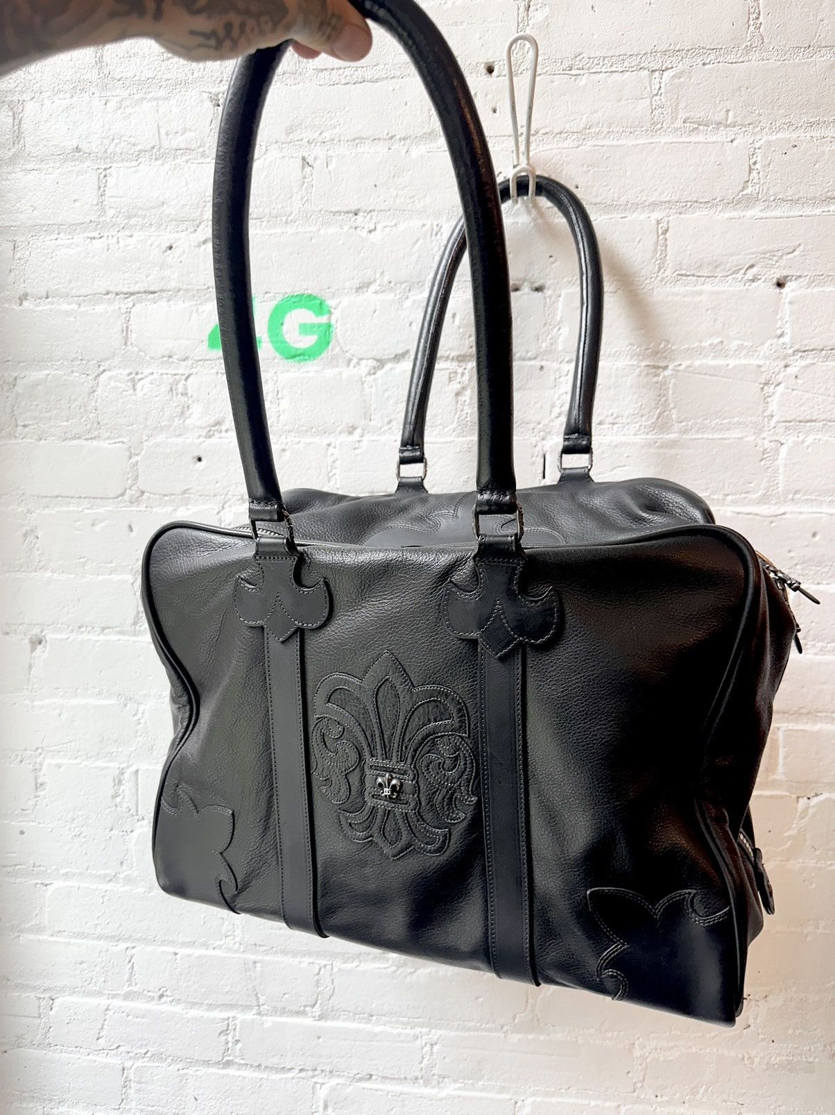 Chrome Hearts FULL LEATHER HUGE XXL LUGGAGE CHROME HEARTS DUFFLE BAG Size ONE SIZE - 3 Thumbnail