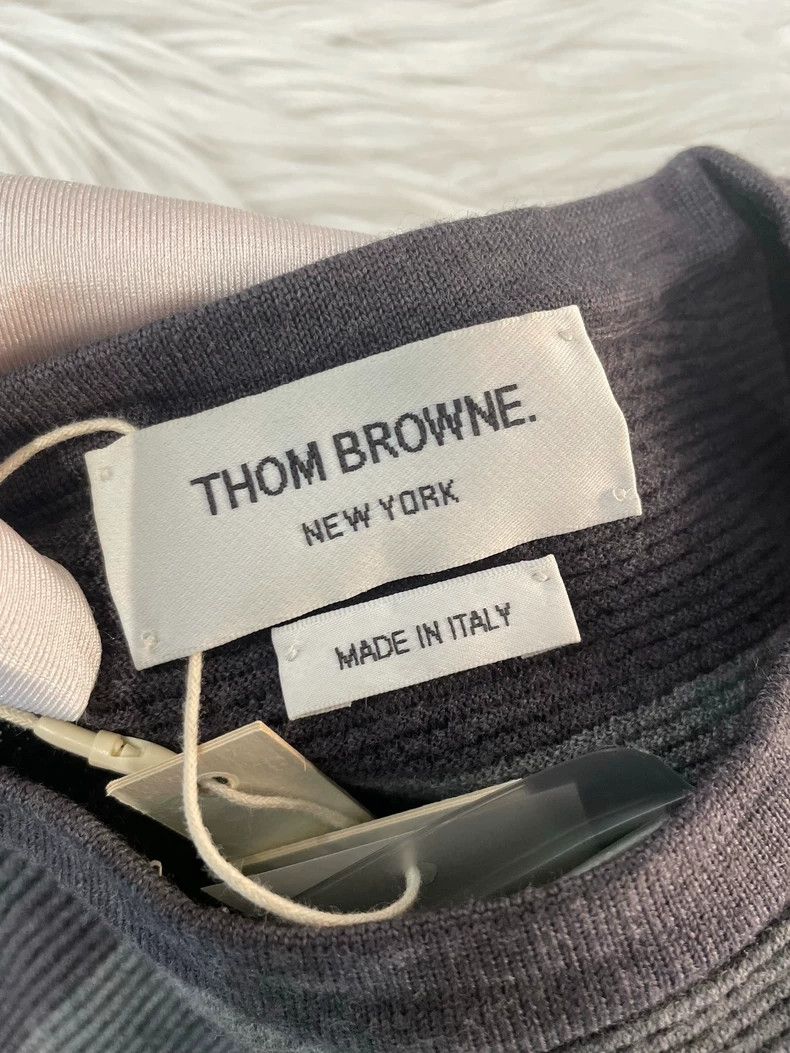 Thom Browne Thom Browne Dark grey striped wool sweater Size M / US 6-8 / IT 42-44 - 3 Thumbnail