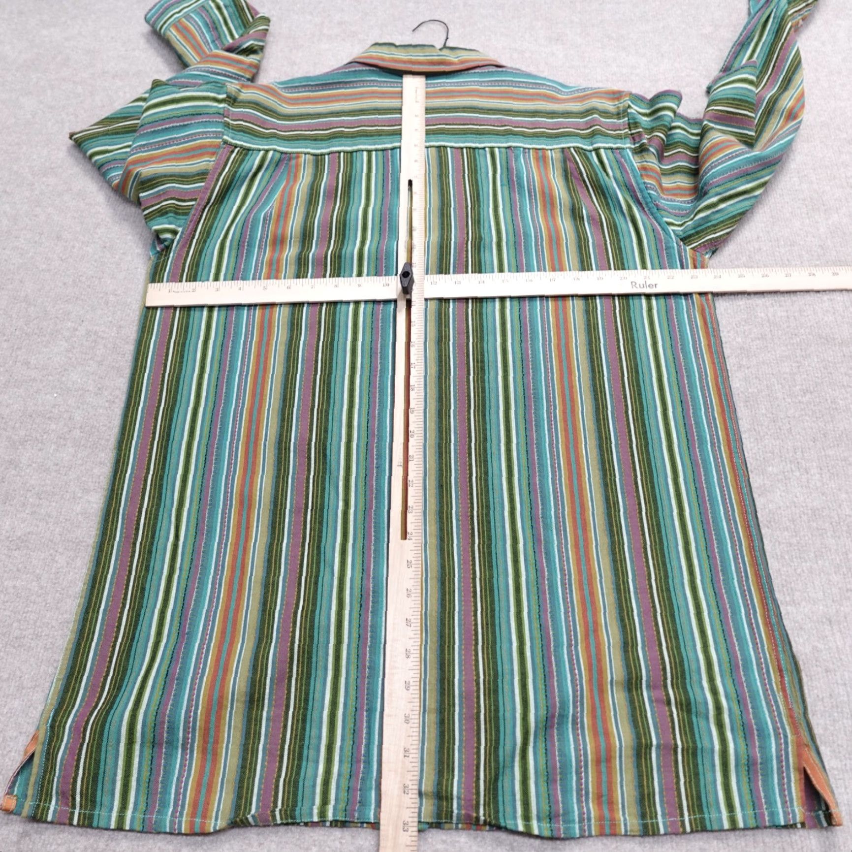The Territory Ahead Territory Ahead Shirt LT Blue Green Striped 100% Cotton Jacquard Button-Up Outdoor Pockets Men LT Size US L / EU 52-54 / 3 - 6 Thumbnail