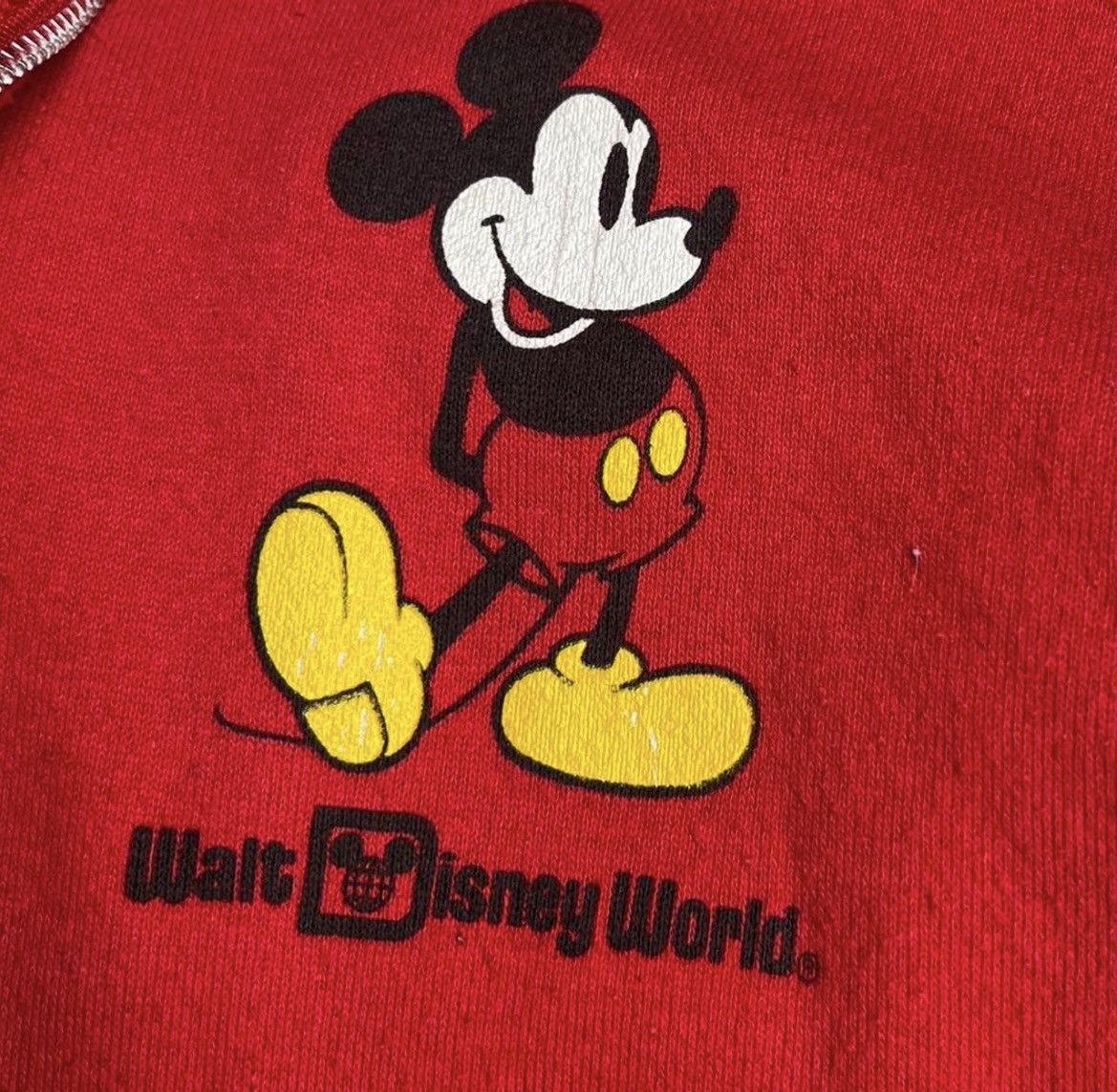 Disney Vtg 90s Walt Disney World Mickey Mouse Red Zip Hoodie Large Size US L / EU 52-54 / 3 - 5 Thumbnail