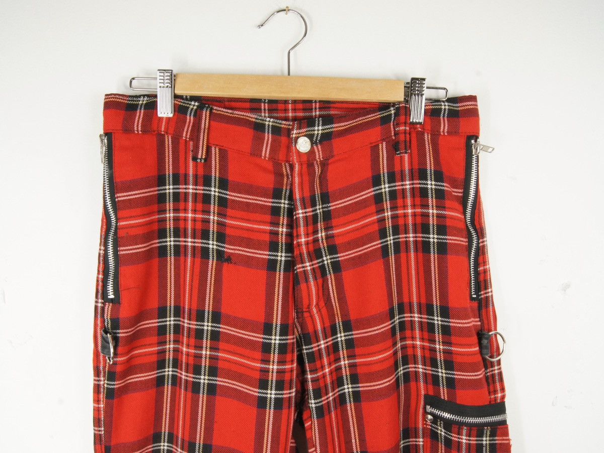 Vintage Vintage Dogpile Red Black Plaid Bondage Trouser Pants Size 30" / US 8 / IT 44 - 2 Thumbnail