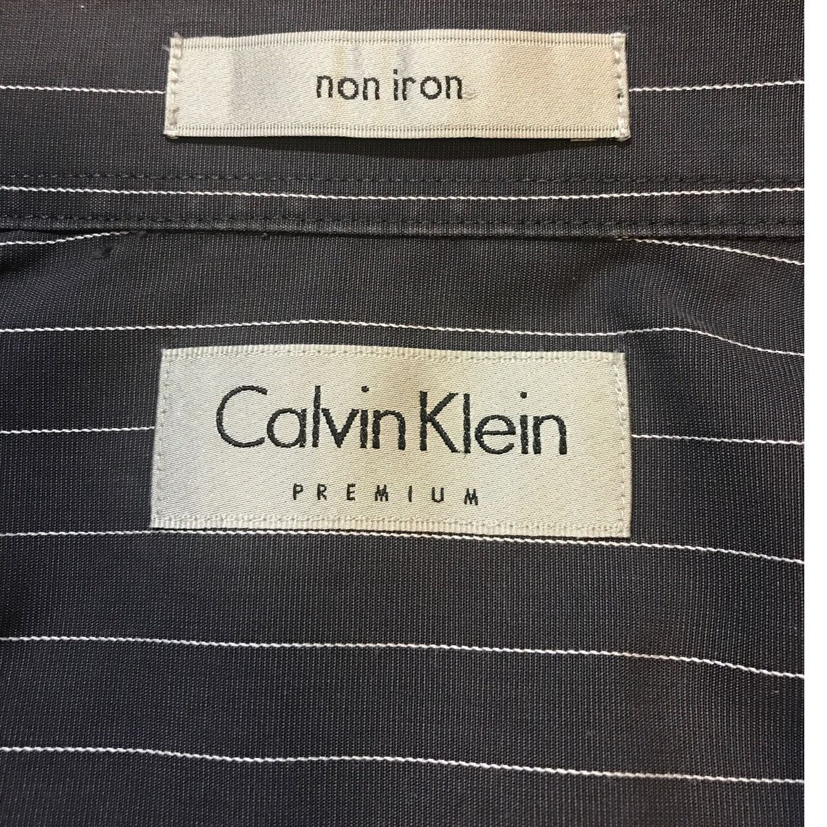 Calvin Klein Calvin Klein Gray Cotton Pinstripe Shirt Men Tall XL Size US XL / EU 56 / 4 - 3 Thumbnail