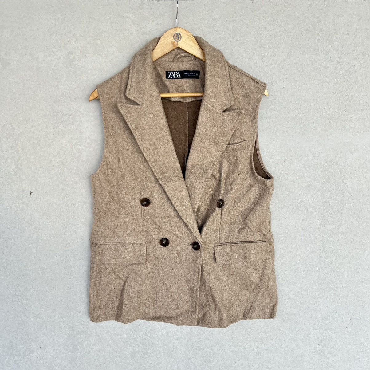 Other Vintage Zara Brown Vest With Double Breasted Front Size M Size M / US 6-8 / IT 42-44 - 1 Thumbnail