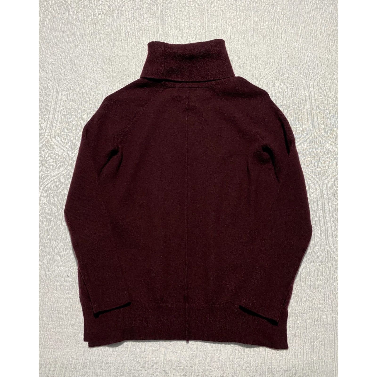 Cynthia Rowley Cynthia Rowley Sweater Womens Small Burgundy Merino Wool Turtleneck Raglan Knit Size S / US 4 / IT 40 - 5 Thumbnail