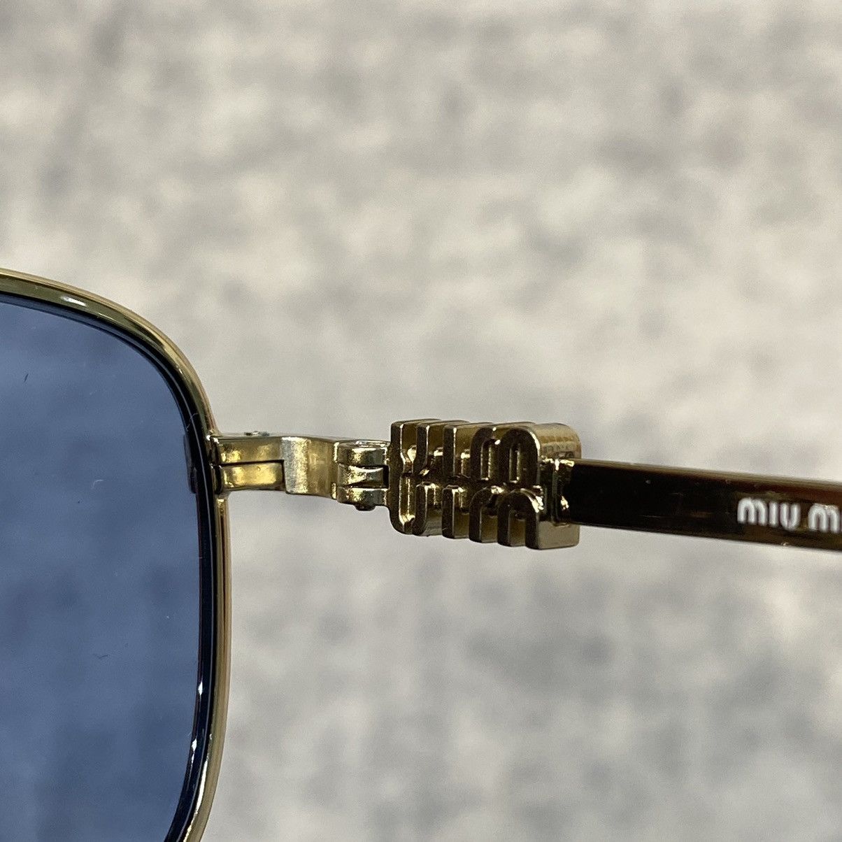Miu Miu MIU MIU 0MU A53S ZVN60O PALE GOLD BLUE Size ONE SIZE - 8 Thumbnail