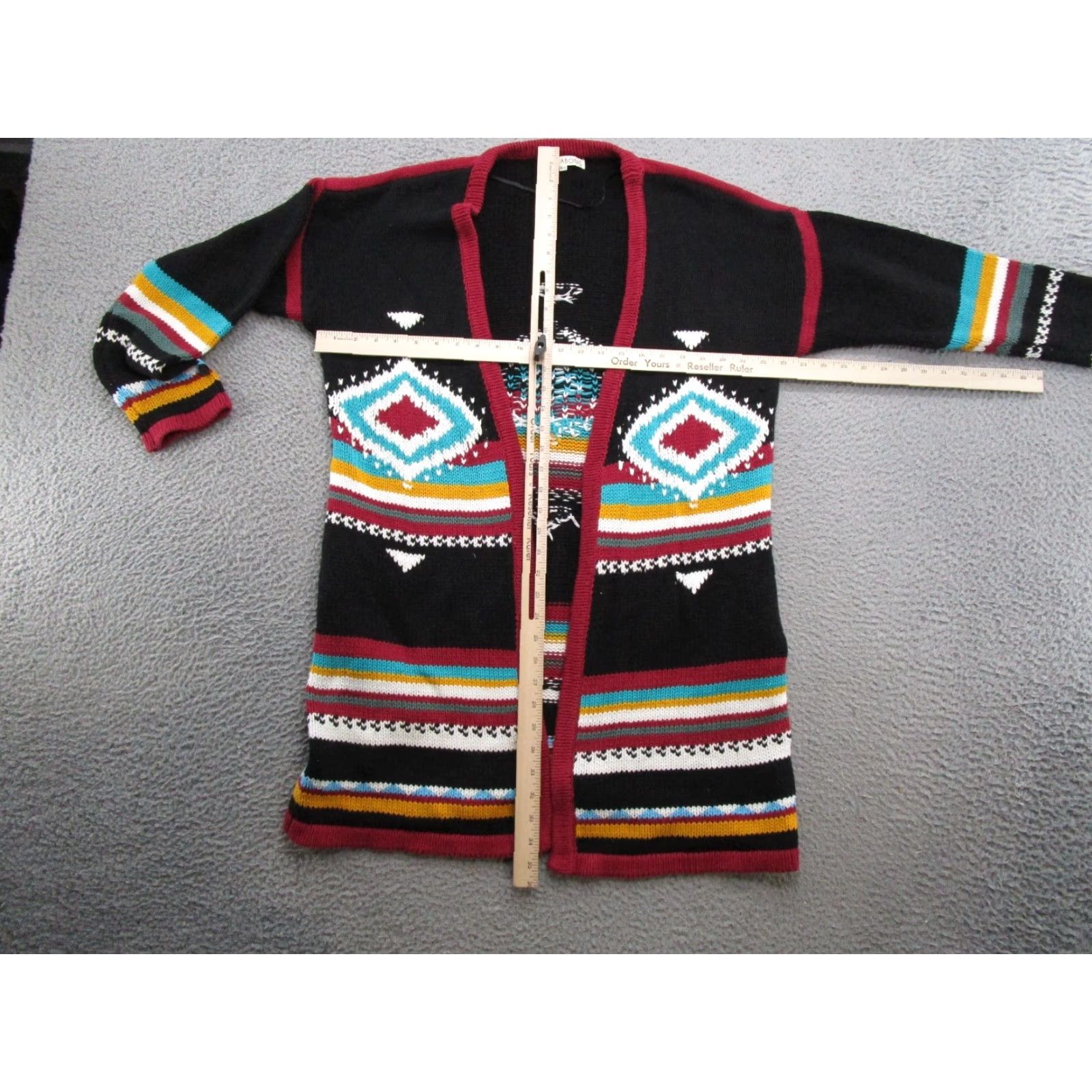 Billabong Billabong Aztec Open Front Cardigan Sweater Multicolor Women's Size L/XL (M/L) Open Front Size L / US 10 / IT 46 - 4 Thumbnail
