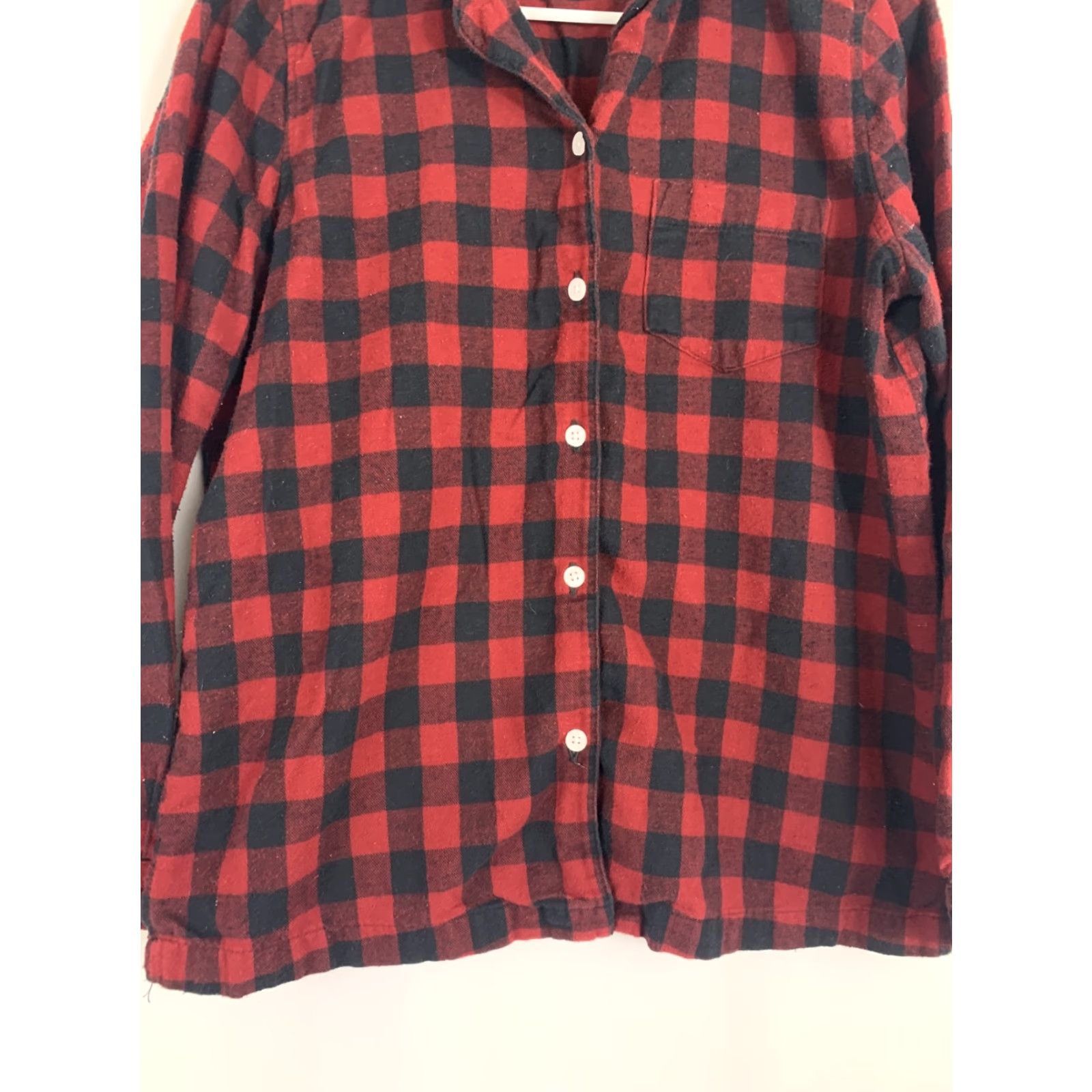 Vintage VINTAGE LL Bean Womens Small Red Black Soft Checkered Plaid Cotton Button-Up Shirt Size S / US 4 / IT 40 - 3 Thumbnail