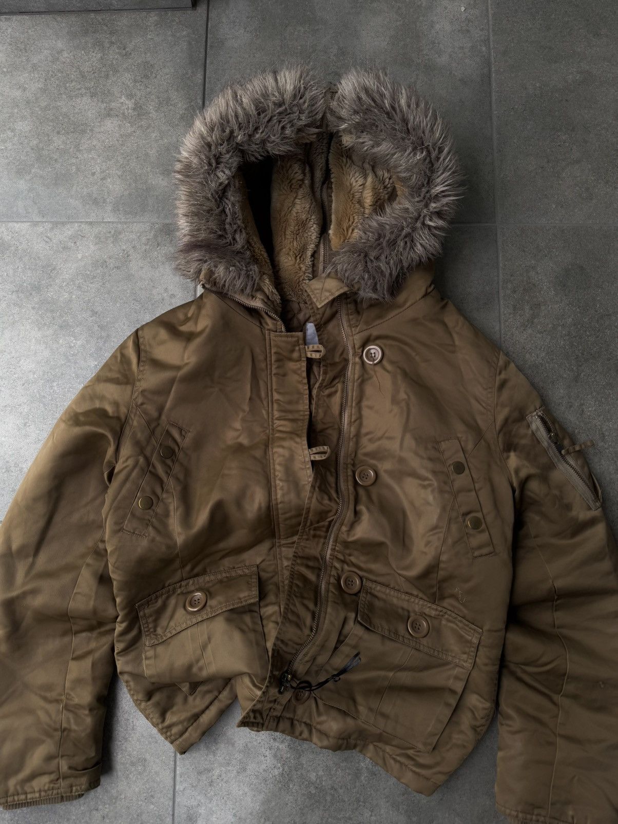 Hysteric Glamour Vintage If Six Was Nine Style Puffer Bomber Jacket Fur Hood Size M / US 6-8 / IT 42-44 - 2 Thumbnail