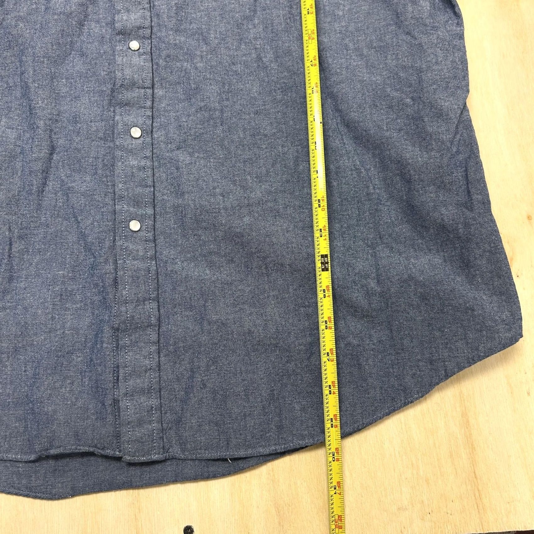 Vintage Ely Cattleman Shirt Mens XL Blue Chambray Short Sleeve Western Snap Button Up Size US XL / EU 56 / 4 - 5 Thumbnail