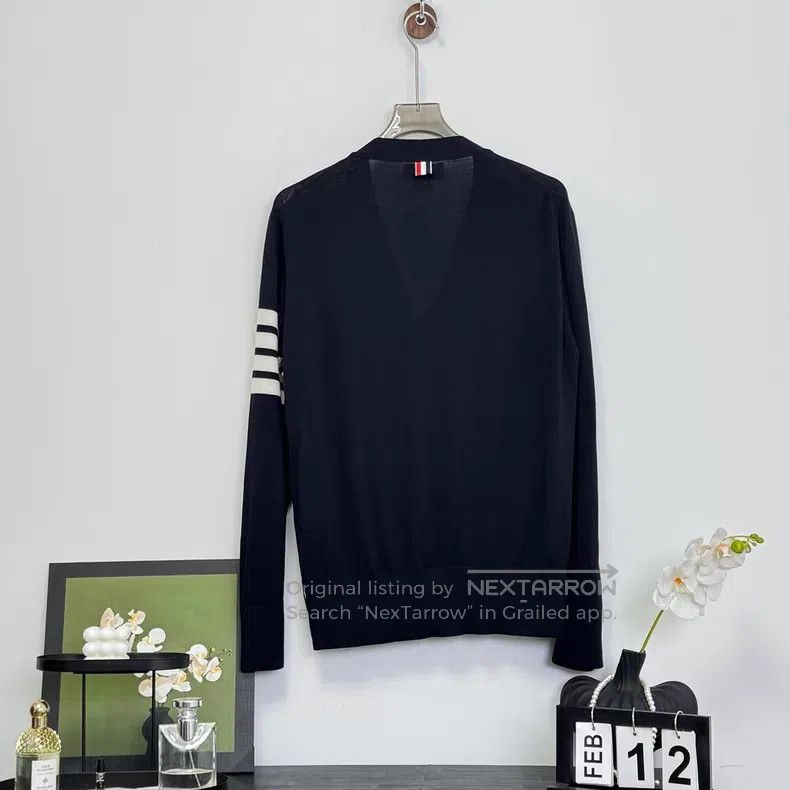 Thom Browne Thom Browne Navy Knit Cardigan Size US L / EU 52-54 / 3 - 2 Thumbnail
