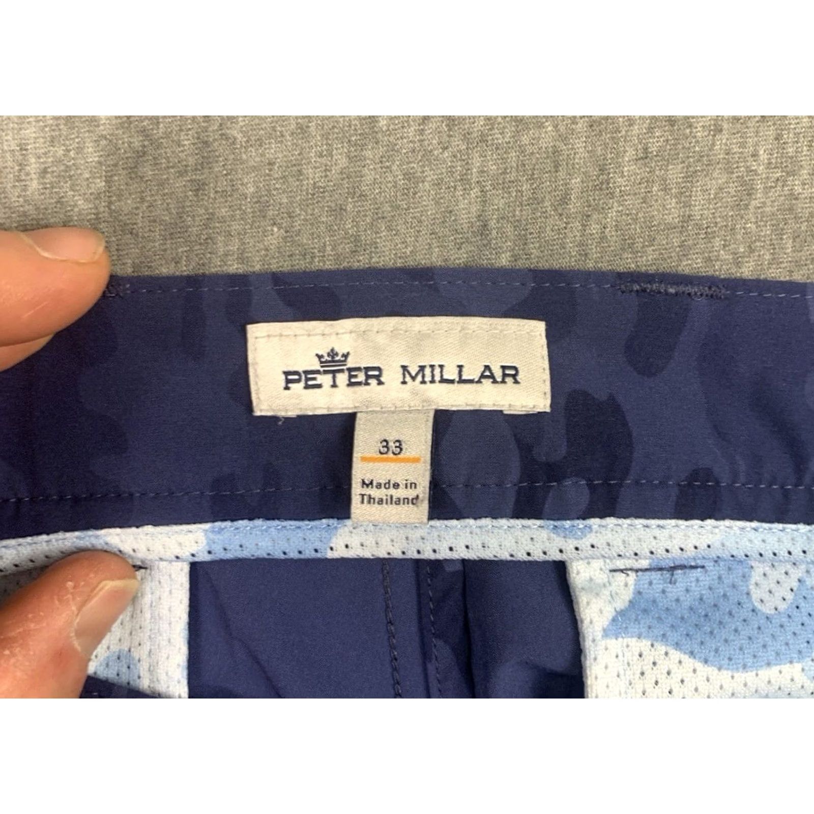 Original Penguin Peter Millar Shorts Mens 33 Blue Camo Stretch Chino Golf 10 Inseam Casual Size US 33 - 5 Thumbnail
