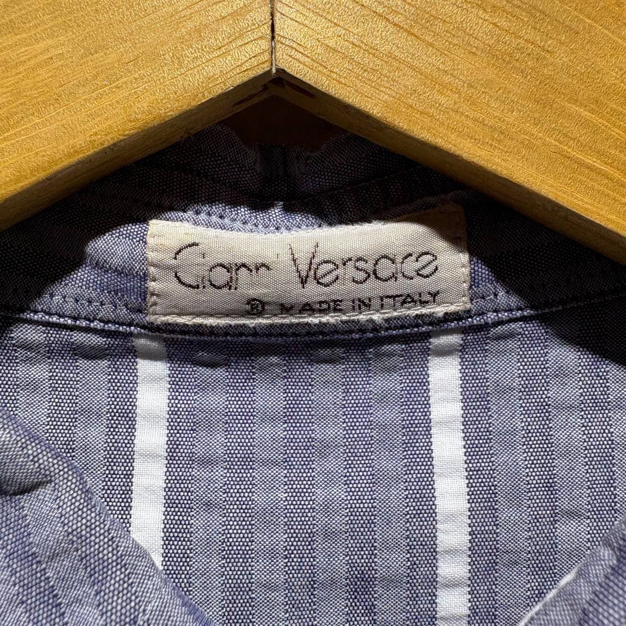 Versace Vintage Gianni Versace Striped Blue Button Down Shirt Size US XL / EU 56 / 4 - 11 Thumbnail
