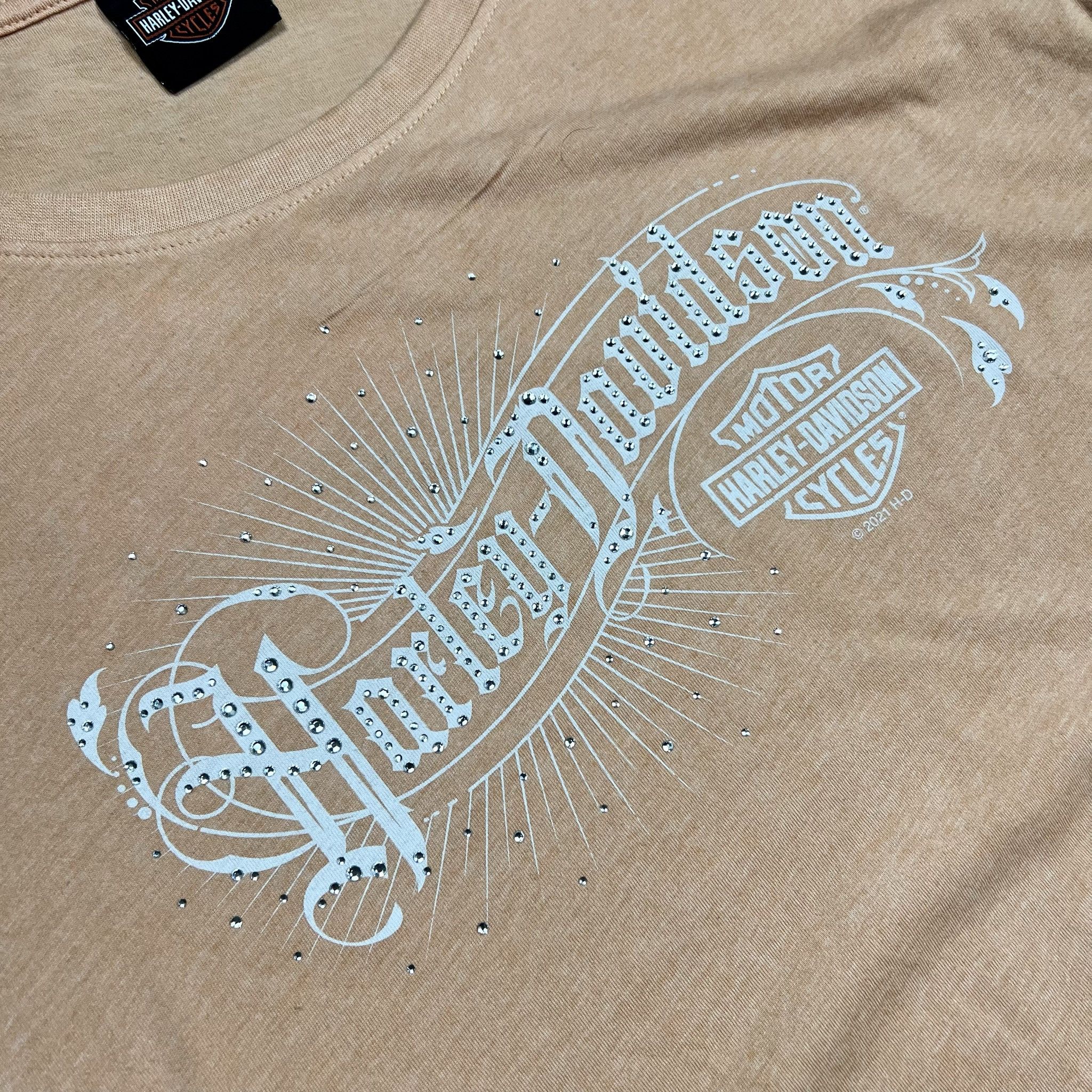 Harley Davidson Harley-Davidson Mackinaw City Rhinestone Graphic T-Shirt Size XL / US 12-14 / IT 48-50 - 3 Thumbnail