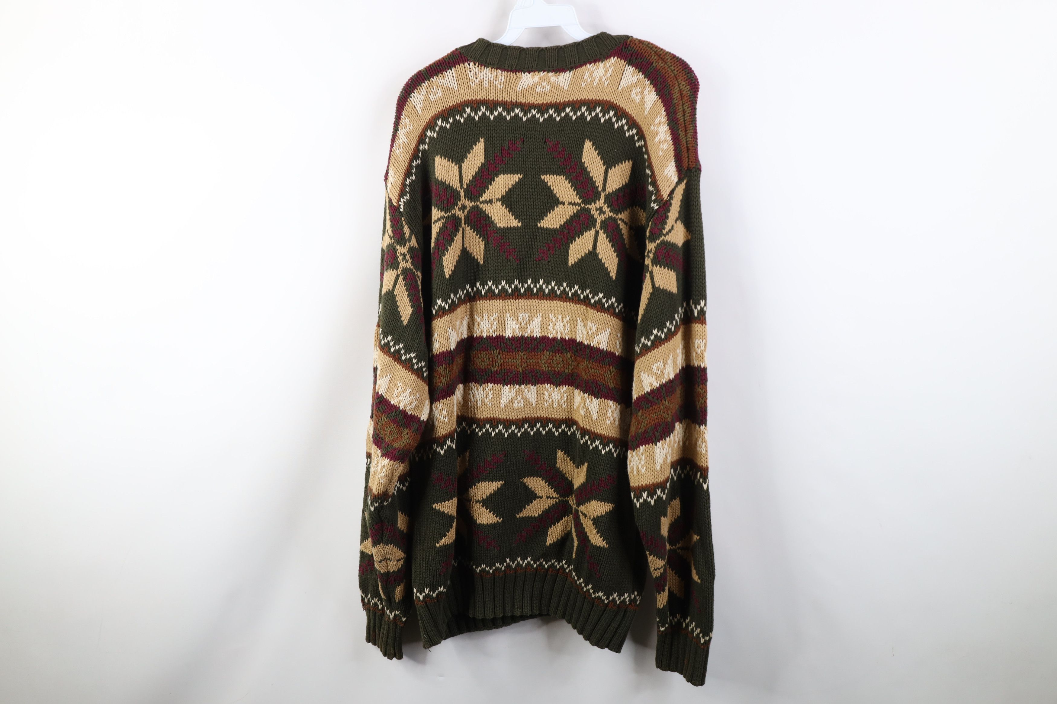 Tommy Hilfiger Vintage 90s Tommy Hilfiger Snowflake Cotton Knit Sweater Size US L / EU 52-54 / 3 - 9 Thumbnail