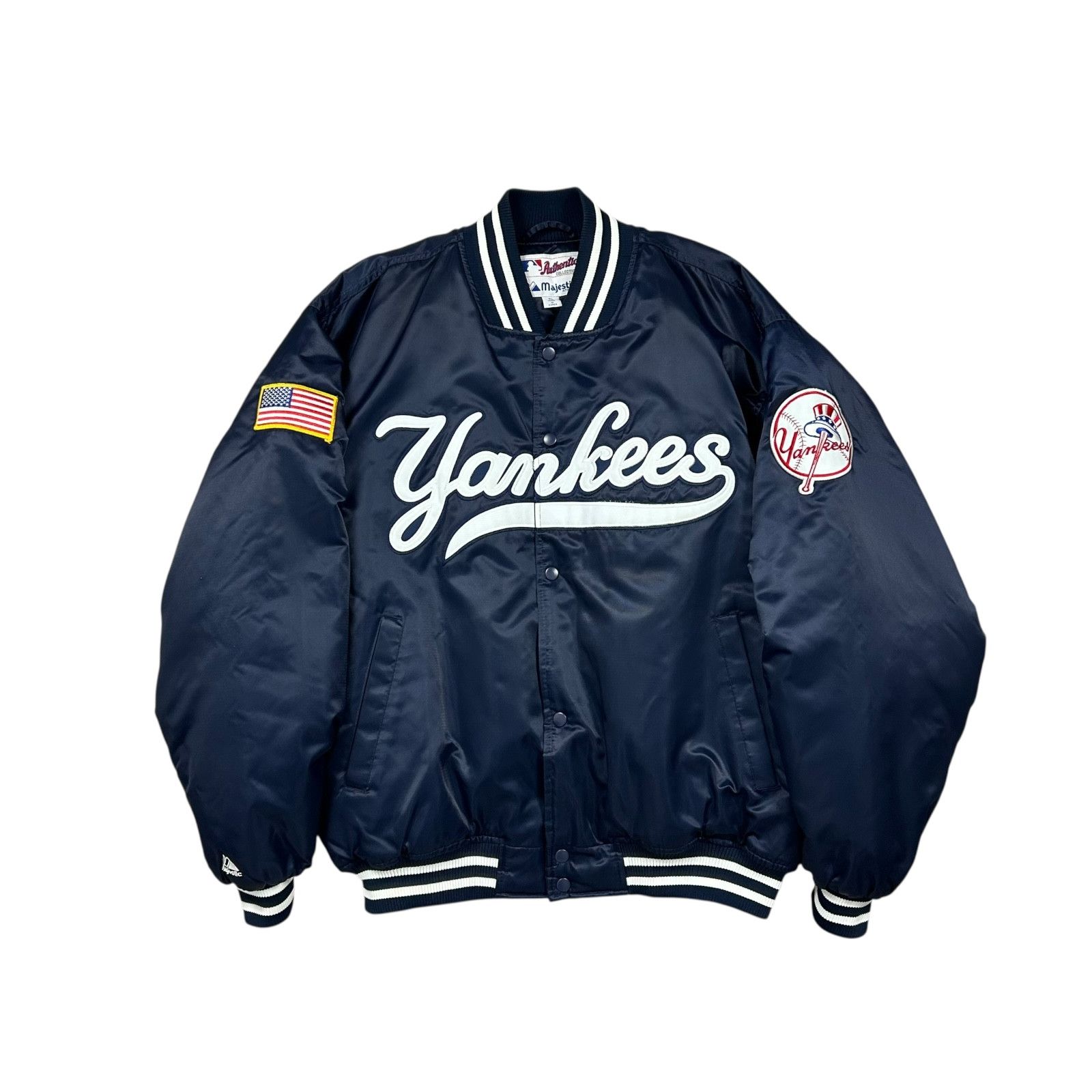 MLB VTG 90s NEW YORK YANKEES MAJESTIC AUTHENTIC SATIN JACKET Size US XL / EU 56 / 4 - 1 Thumbnail