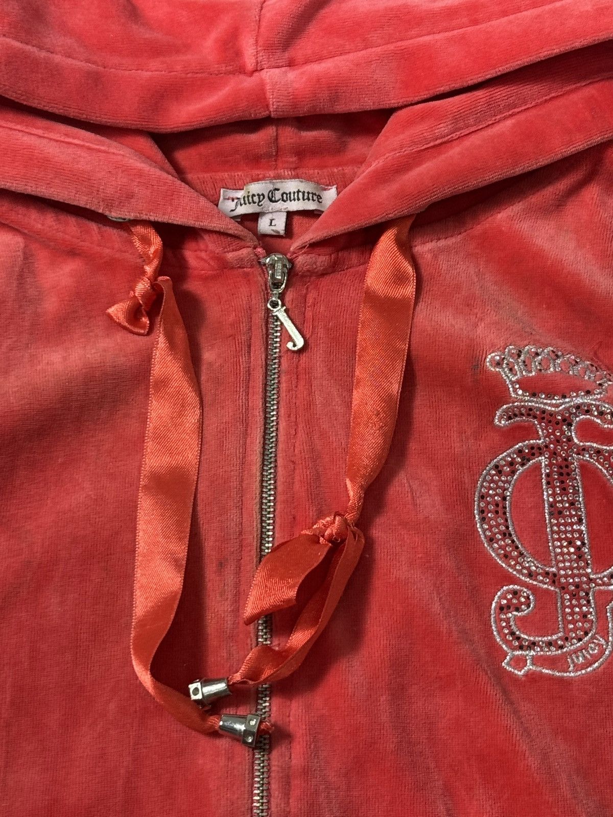 Juicy Couture VINTAGE JUICY COUTURE VELOUR ZIP UP HOODIE Size L / US 10 / IT 46 - 6 Thumbnail