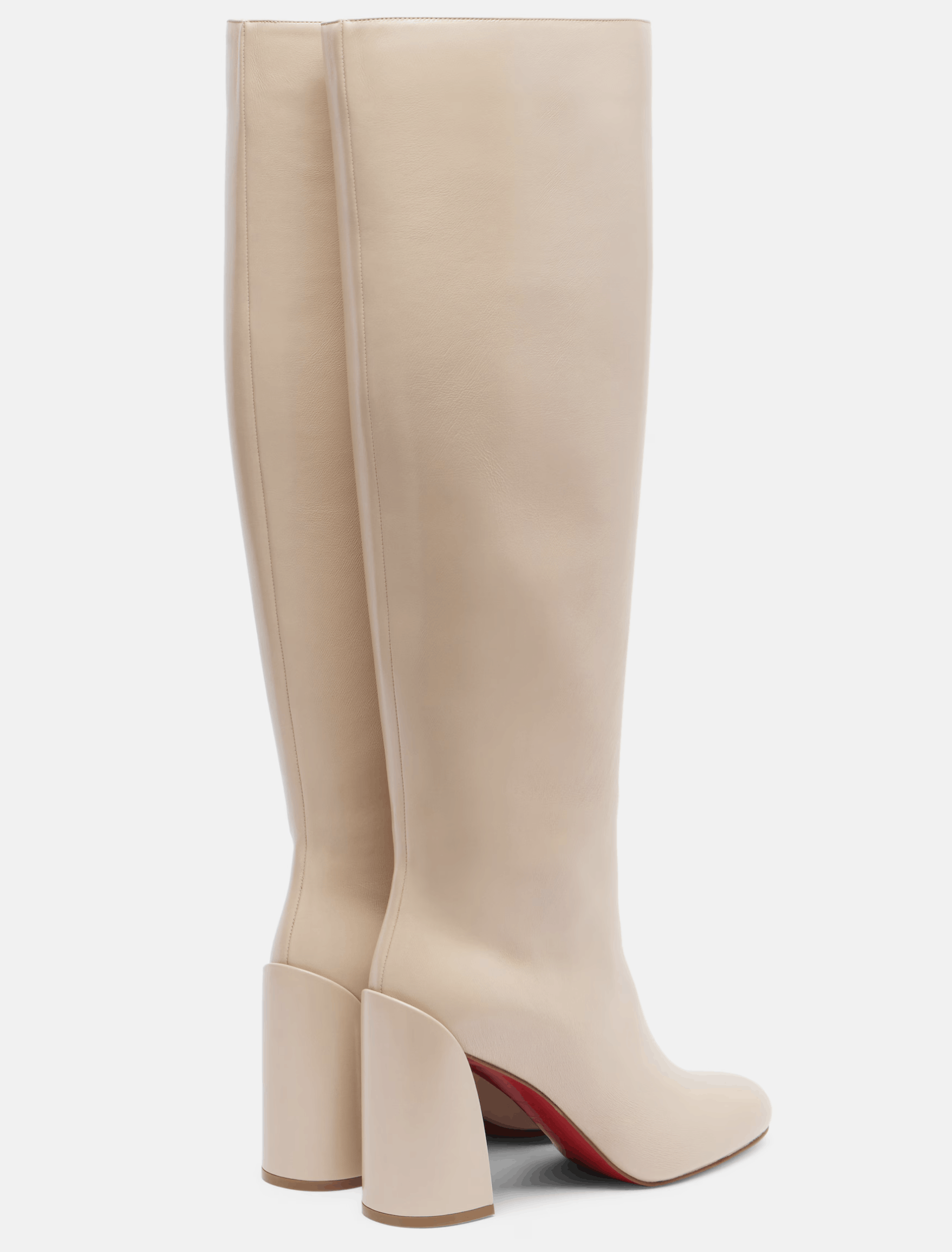 Christian Louboutin Janitta 85 Pearl Beige Sugar Leather Knee High Heel Boot 37 Size US 7 / IT 37 - 5 Thumbnail