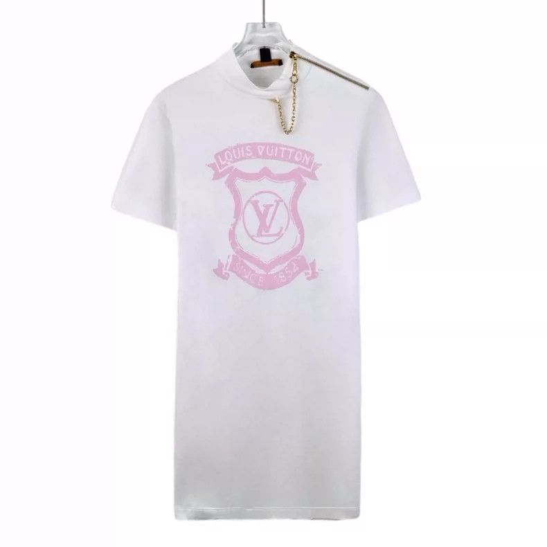 Louis Vuitton Louis Vuitton 22 white logo printed chain cotton crewneck Size S / US 4 / IT 40 - 1 Thumbnail