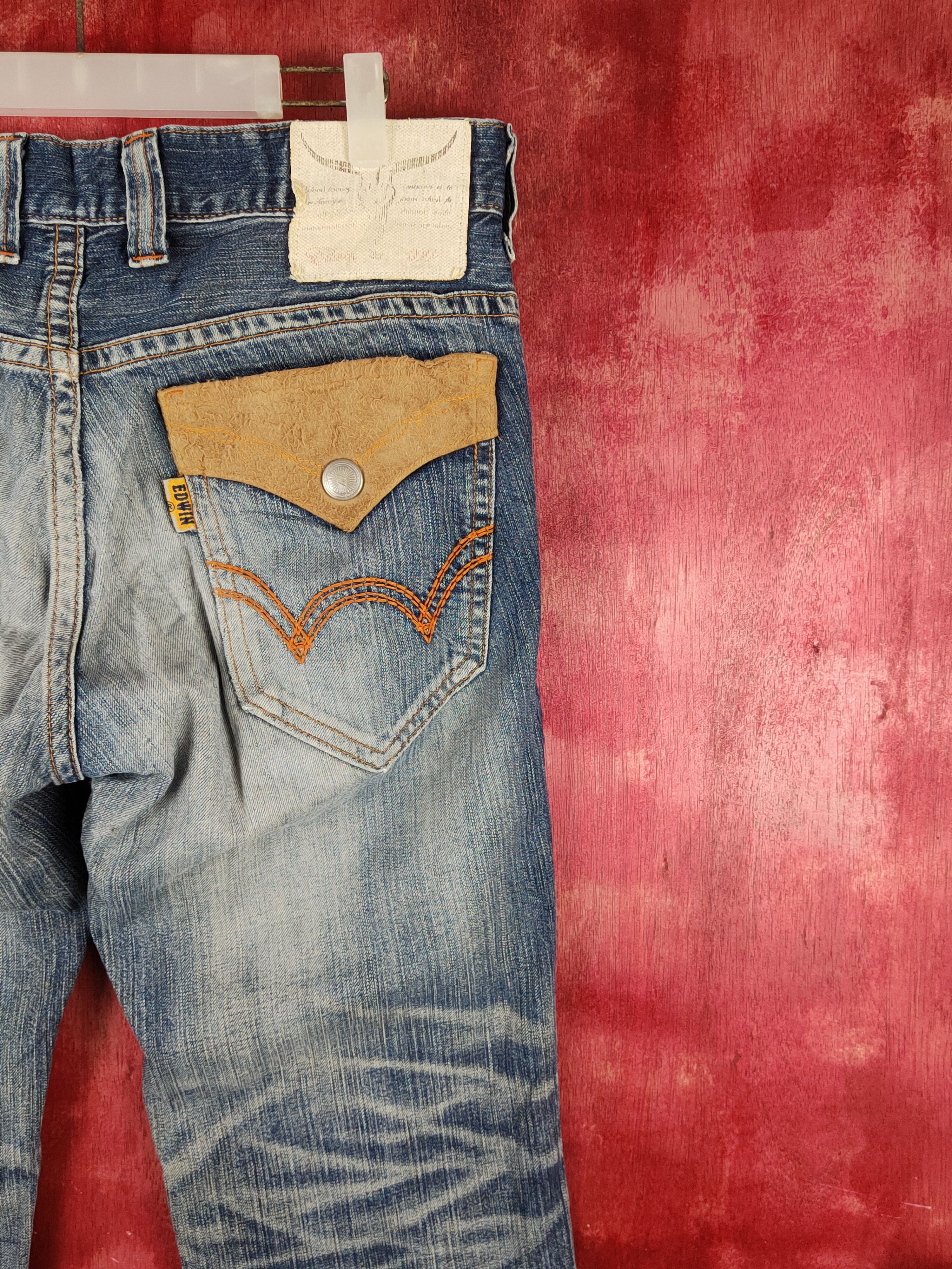 Edwin Edwin Dark Blue Distressed Ripped Jeans #S2204 Size US 32 / EU 48 - 13 Thumbnail