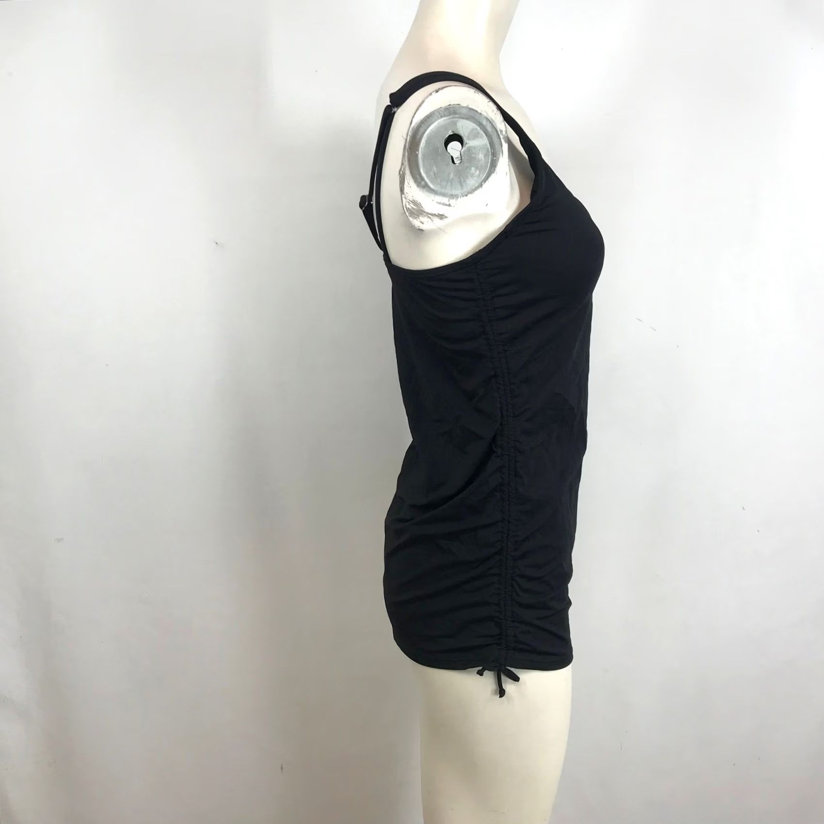 Lands' End Lands' End Tankini Top Black V-Neck Ruched Adjustable Straps 6L Tall Womens Swim Top Size M / US 6-8 / IT 42-44 - 4 Thumbnail