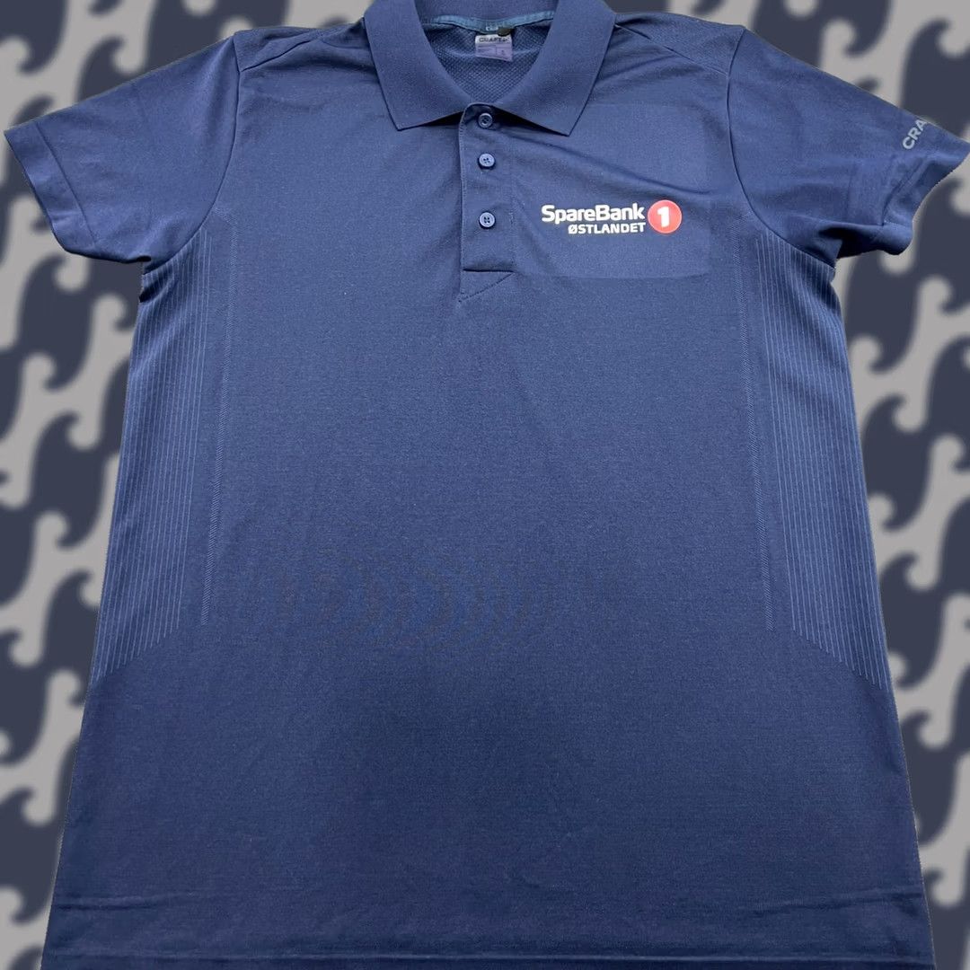 Vintage CRAFT Sparebank Mens Shirt Large Blue Short Sleeves Quick Dry Pique Shirt Mens Large Blue Quick Dry S / M? Size US L / EU 52-54 / 3 - 1 Thumbnail