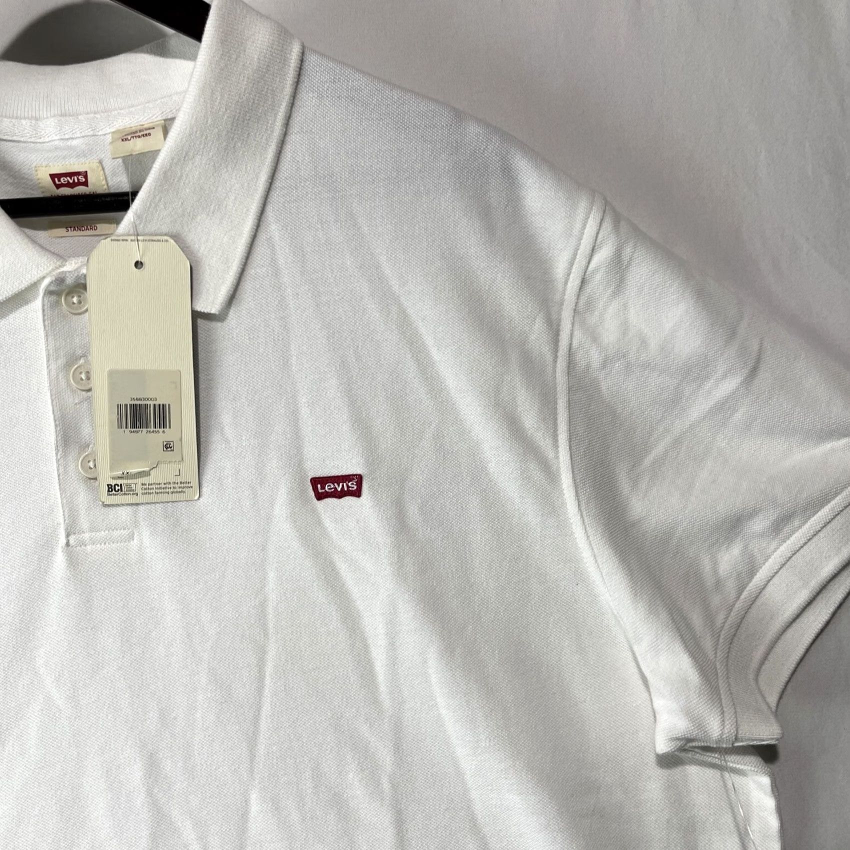 Levi's Levi's Polo Shirt Mens 2XL White Collared Button Up Short Sleeve Logo Knit Shirt Size US XXL / EU 58 / 5 - 5 Thumbnail