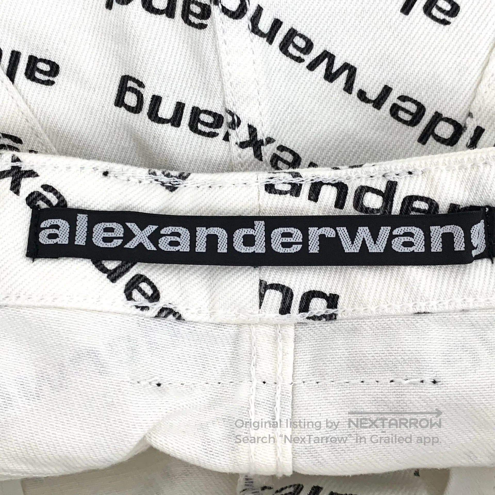 Alexander Wang Alexander Wang White Logo Letter All-Over Print Cotton Cas Size 25" / US 0 / IT 36 - 7 Thumbnail