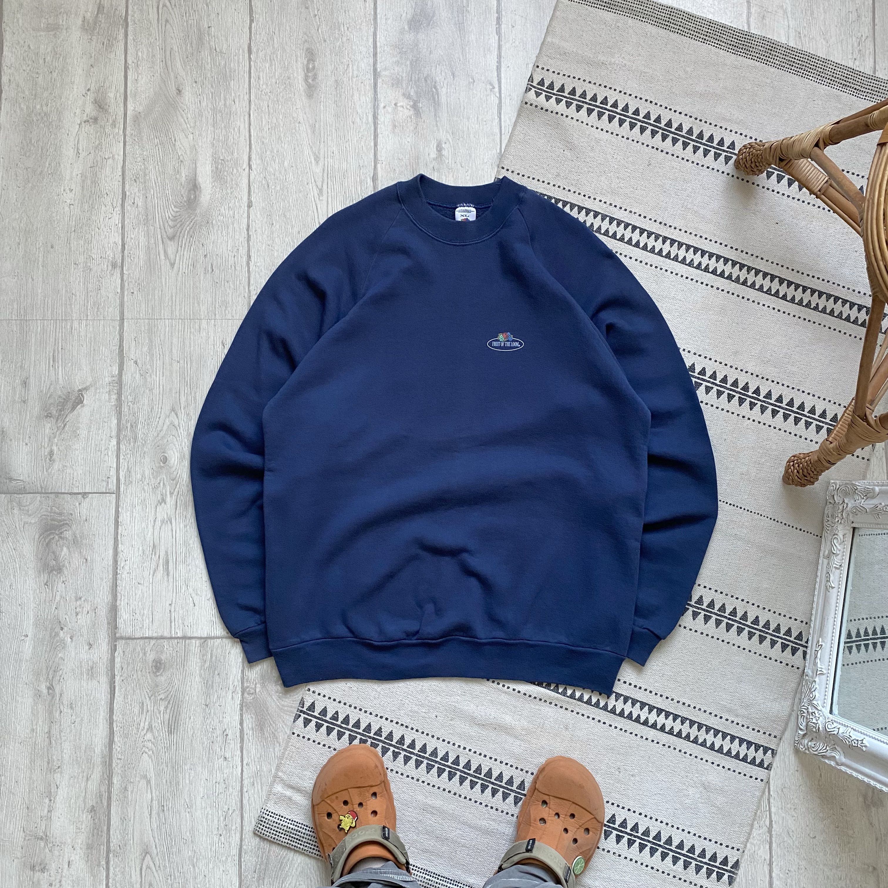 Fruit Of The Loom 🍇 Vintage Y2K 90s FOTL blank sweatshirt Russell style Size US L / EU 52-54 / 3 - 1 Thumbnail