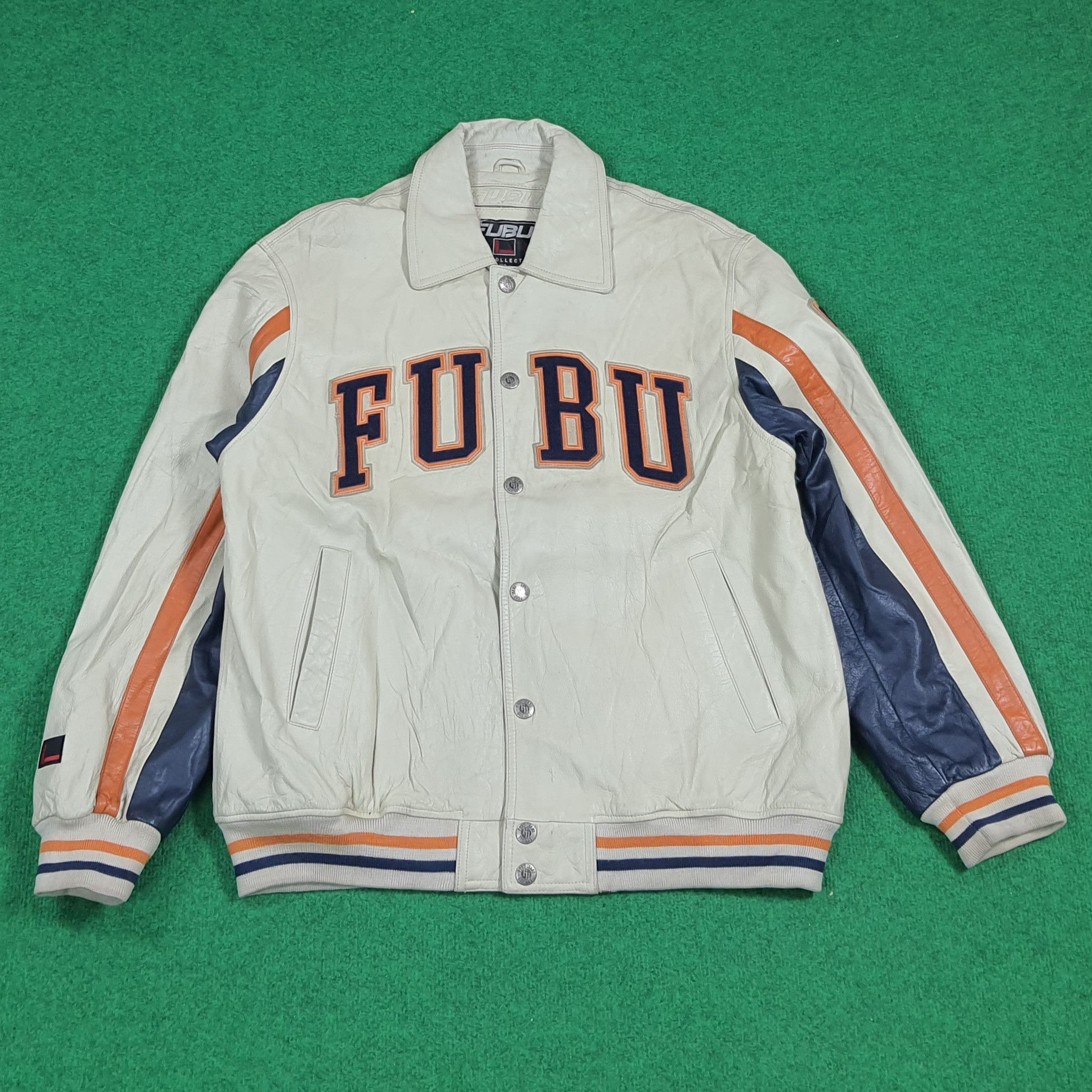 Fubu Vintage 90s Hip Hop FUBU Full Leather Jacket C286N4 Size US L / EU 52-54 / 3 - 1 Thumbnail