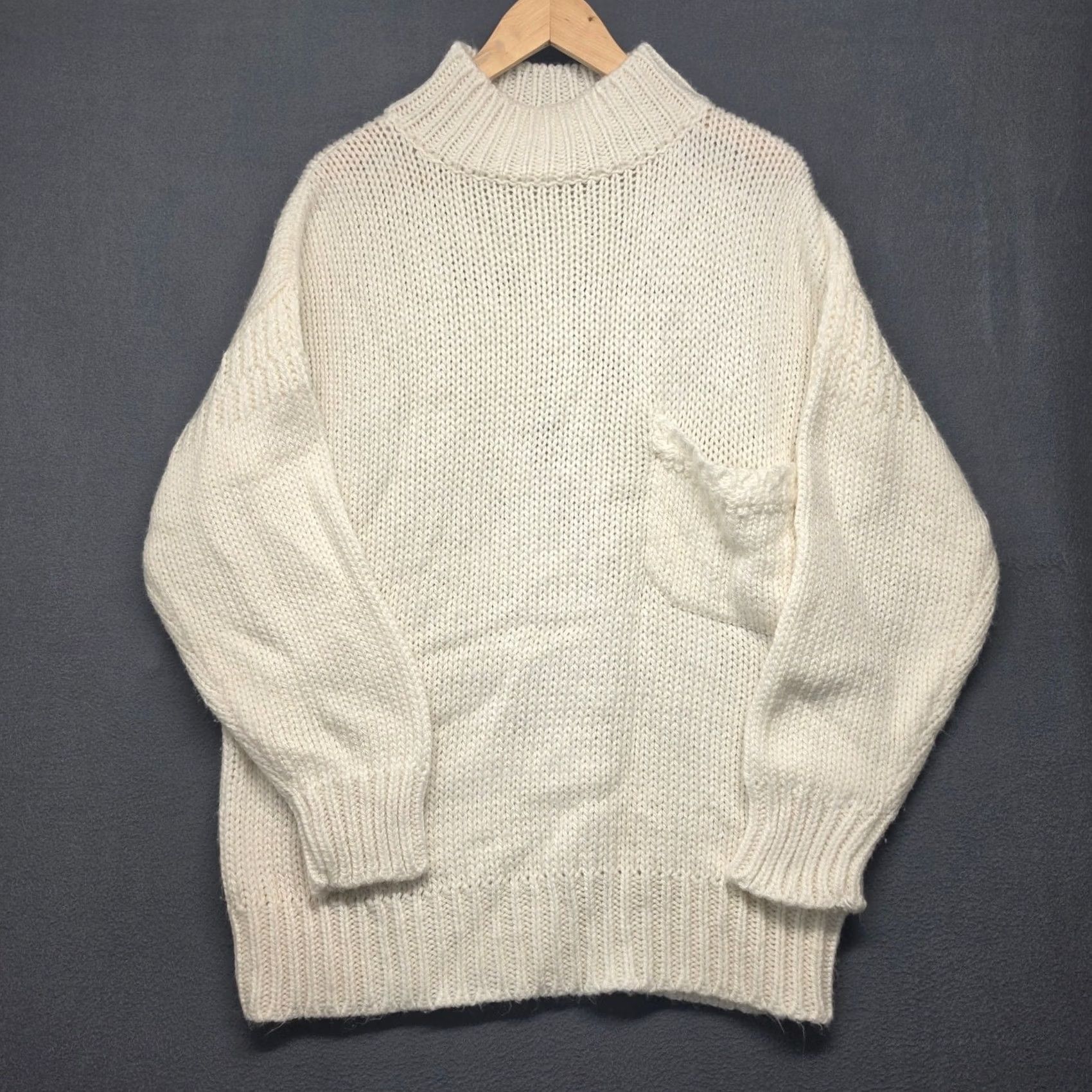 Vintage VINTAGE Susann D Ivory Knit Mock Neck Sweater Womens Large L Long Sleeve Acrylic Pullover Cottagecore Chunky Mock Neck Womens Size L / US 10 / IT 46 - 2 Thumbnail