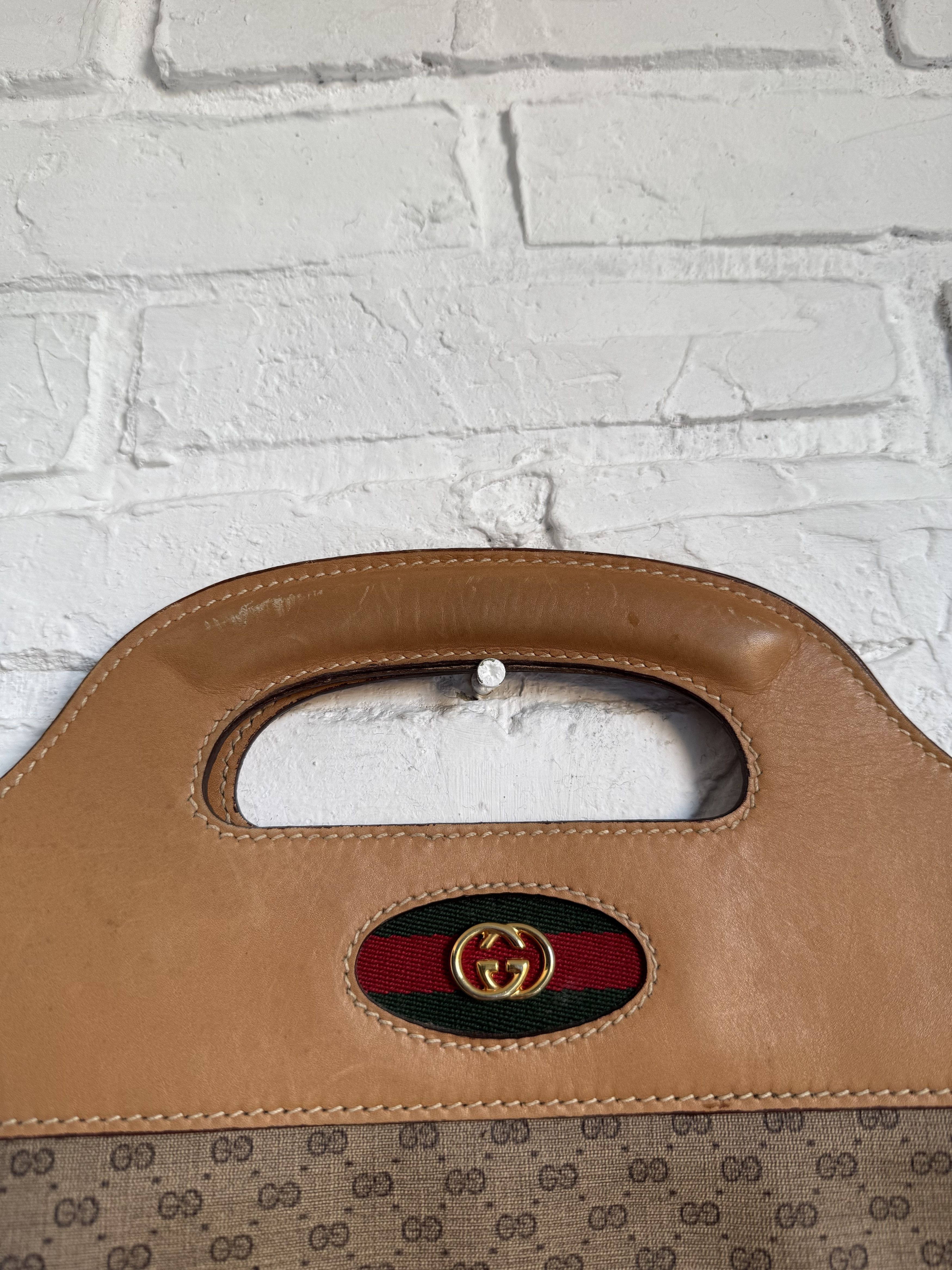 Gucci Vintage 80s Gucci monogram tote bag canvas GG logo Size ONE SIZE - 3 Thumbnail