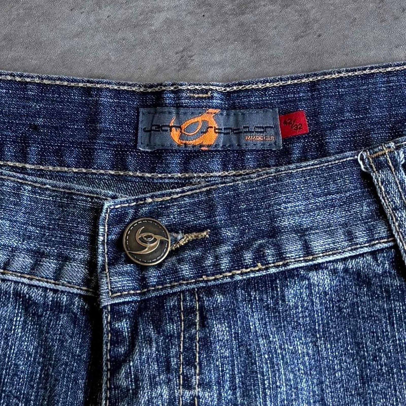 JNCO × Japanese Brand × Vintage Vintage Y2K JNCO Style Embroidered Baggy Grunge Opium Jeans Size US 39 - 4 Thumbnail
