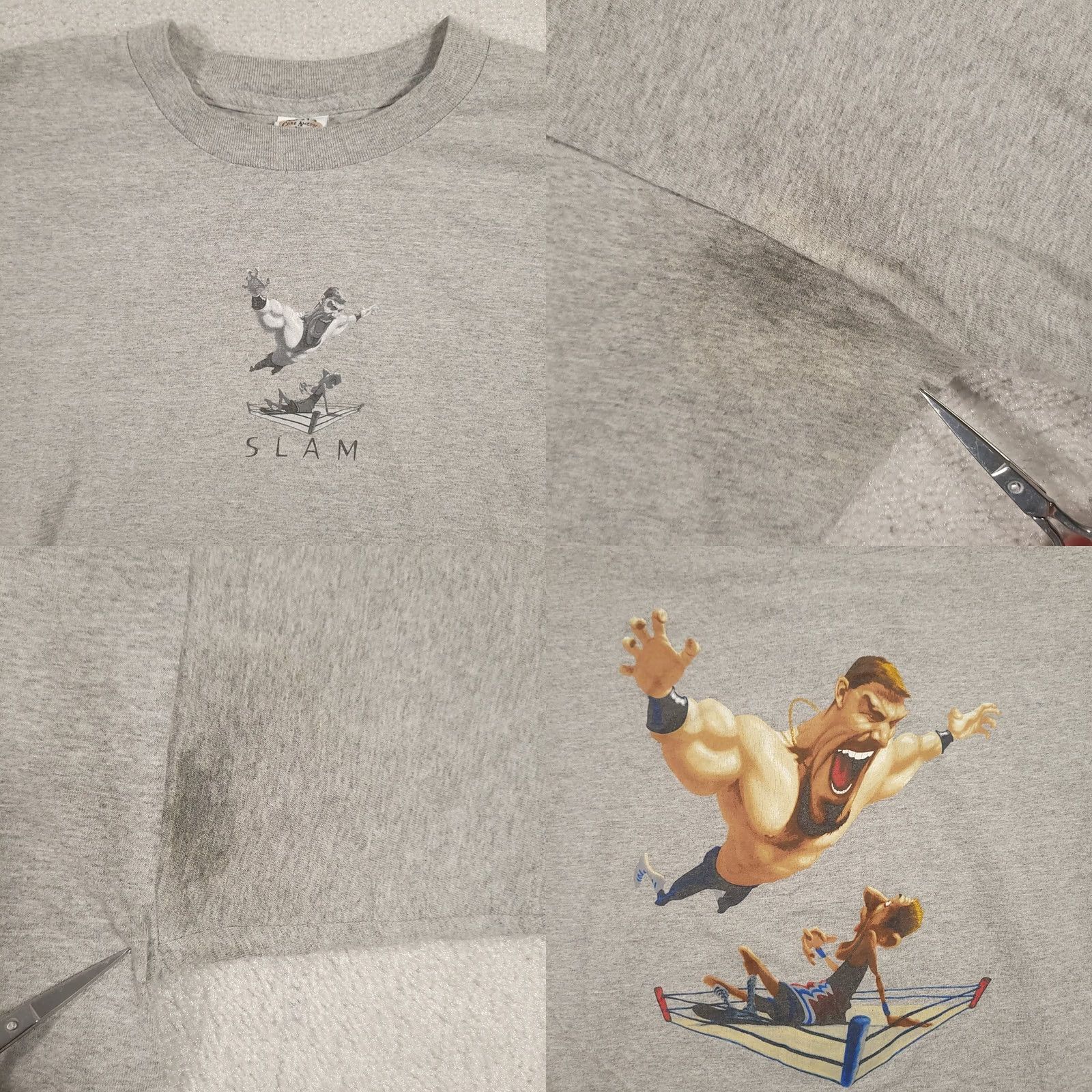 Vintage VINTAGE Core America T-Shirt Wrestling Gray L 90s Y2K Short Sleeve Crew Neck Mens Grunge Classic Vintage Size US L / EU 52-54 / 3 - 8 Thumbnail