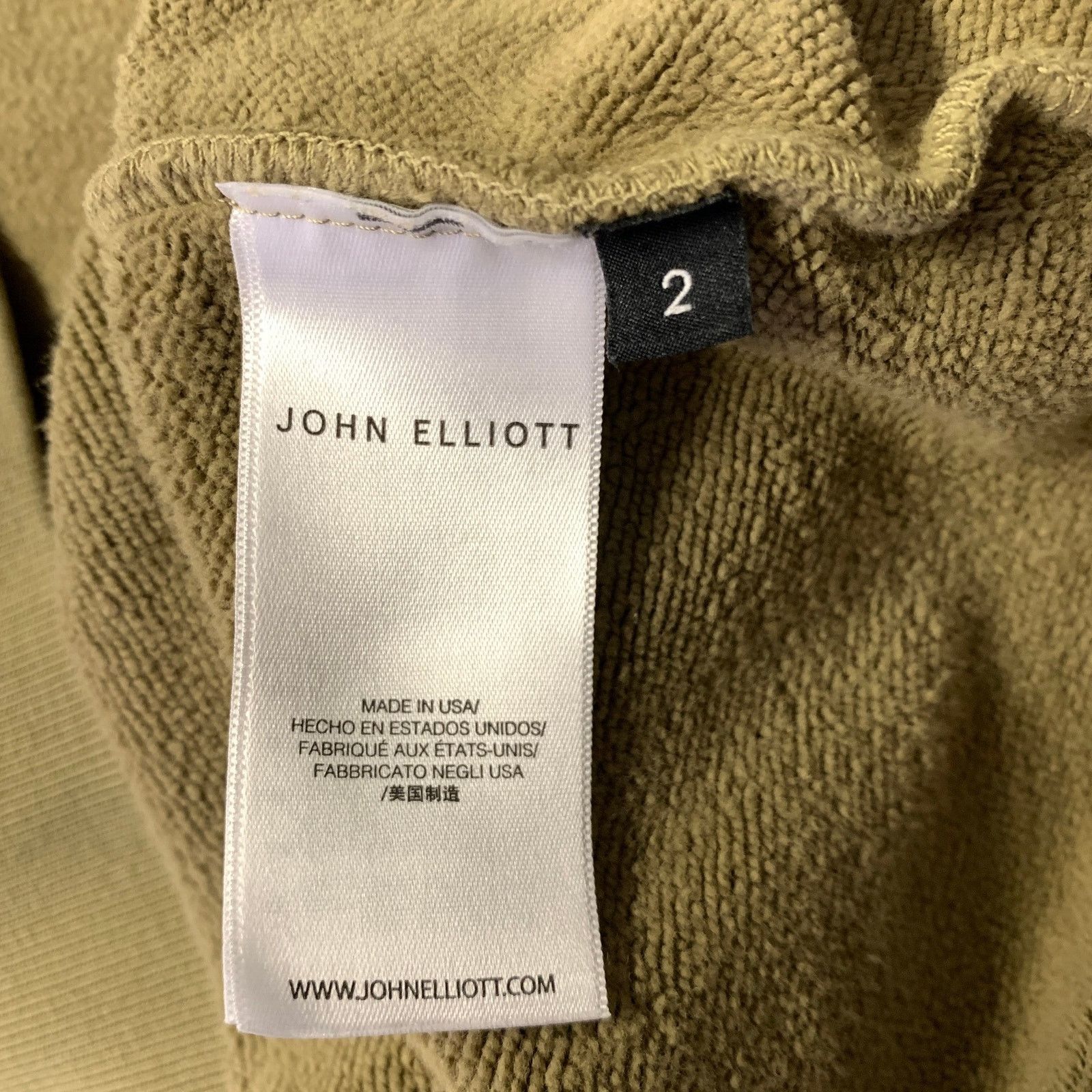 John Elliott JOHN ELLIOTT Size S Green Olive Cotton Hoodie Sweatshirt Size US S / EU 44-46 / 1 - 6 Thumbnail