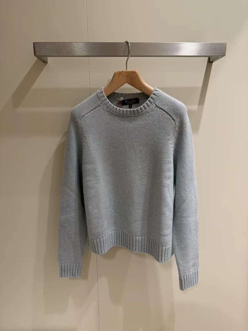 Loro Piana LORO PIANA Women's baby blue round neck cashmere sweater Size S / US 4 / IT 40 - 9 Thumbnail