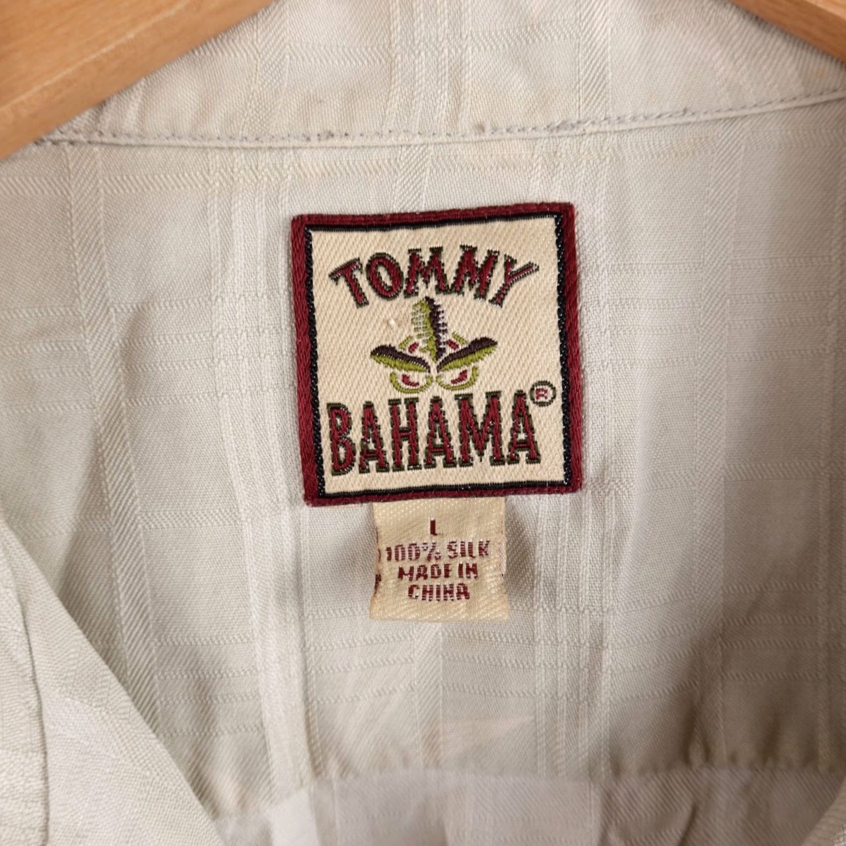 Tommy Bahama Tommy Bahama Mens Silk Beige Shirt Floral Hawaiian Button-Up Short Sleeve Size US L / EU 52-54 / 3 - 5 Thumbnail