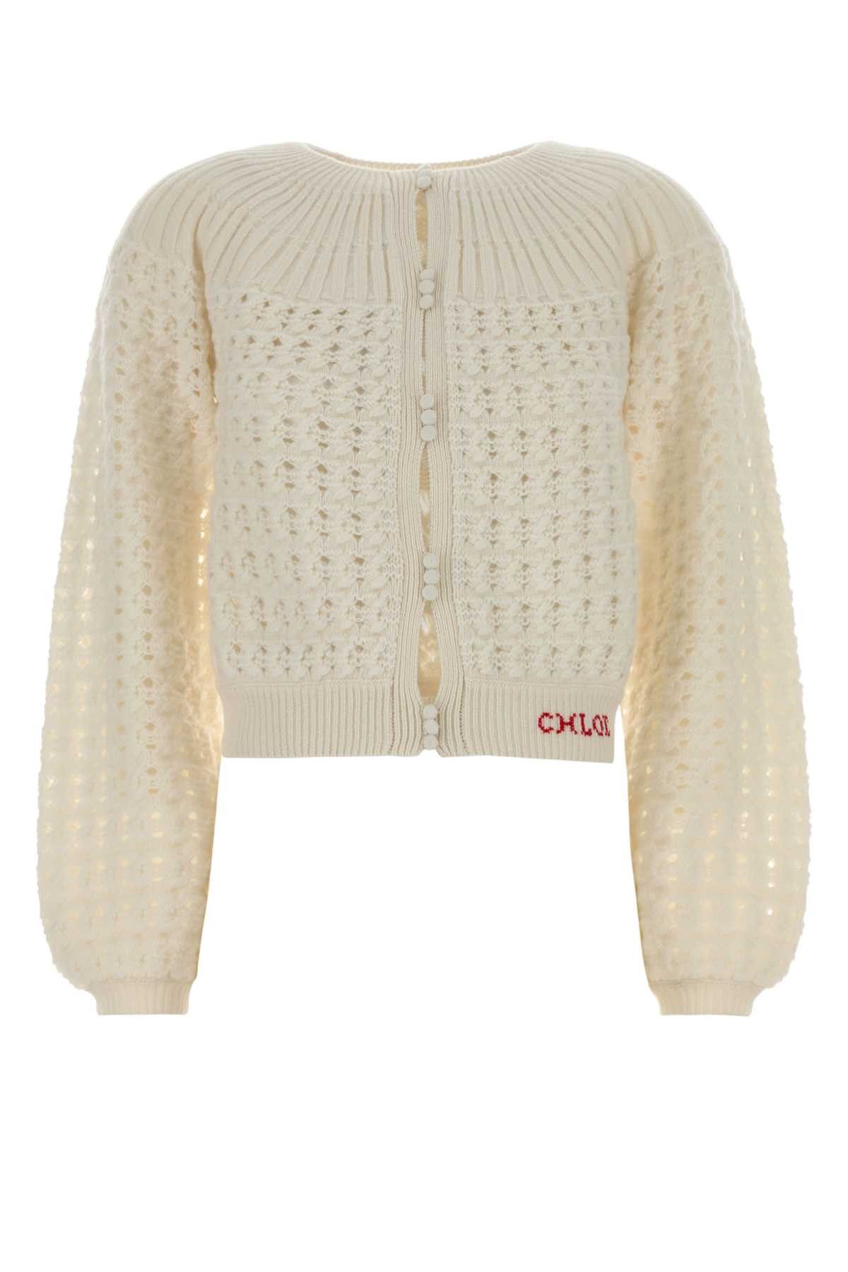 Chloe White Crochet Cardigan Size S / US 4 / IT 40 - 1 Thumbnail