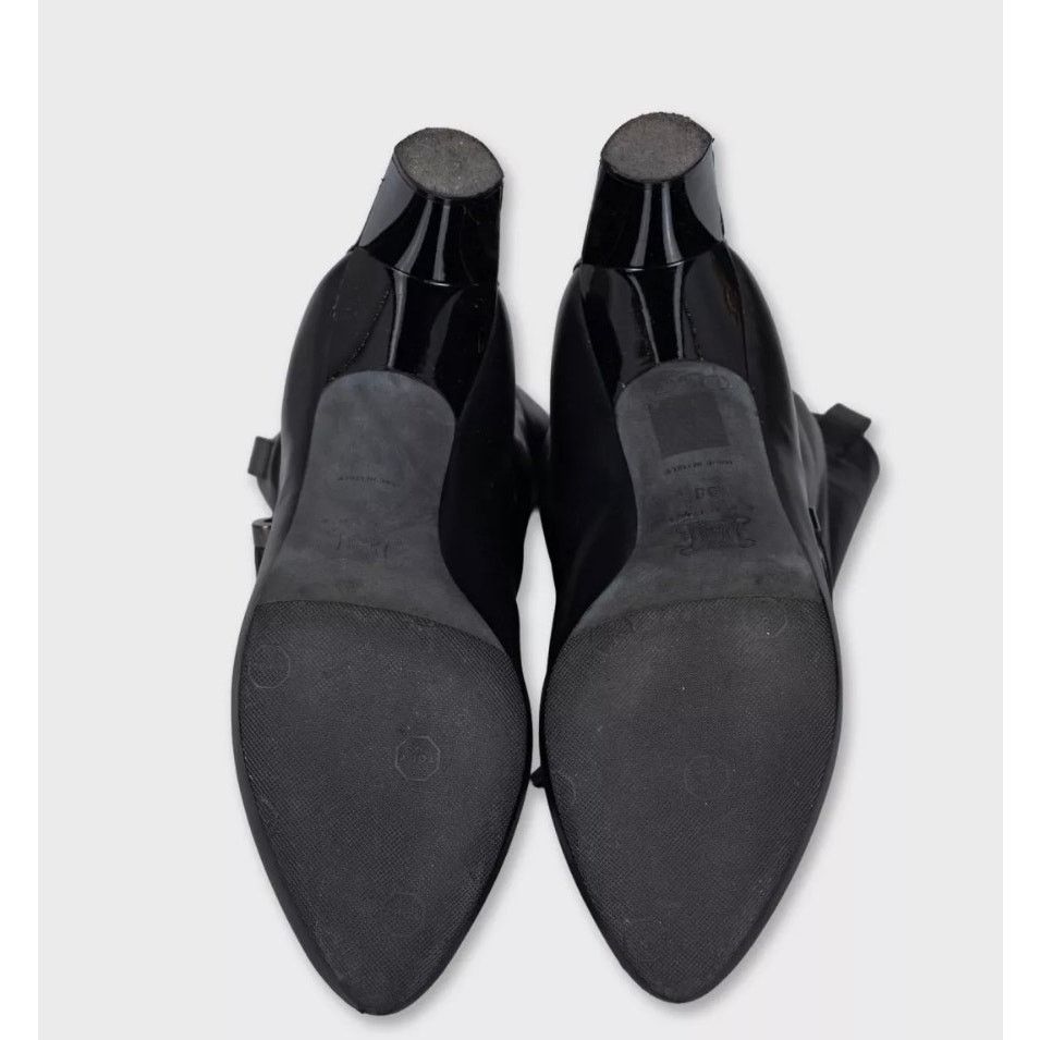 Celine Celine Black Leather Fringe Tapered Boots - Size 38 Size US 7 / IT 37 - 4 Thumbnail