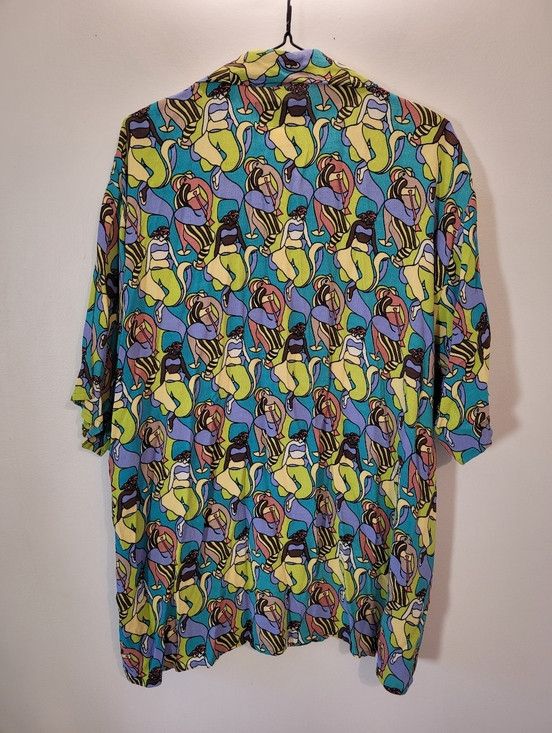 Other Flax Retro Print Oversized Casual Button Down Shirt - M Size US M / EU 48-50 / 2 - 4 Thumbnail