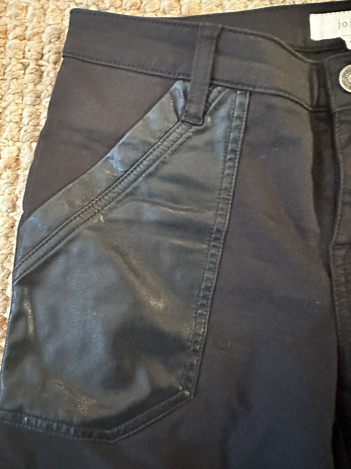 Joie JOIE Okana Faux Leather Trimmed Cropped Pants Size 29" - 8 Thumbnail