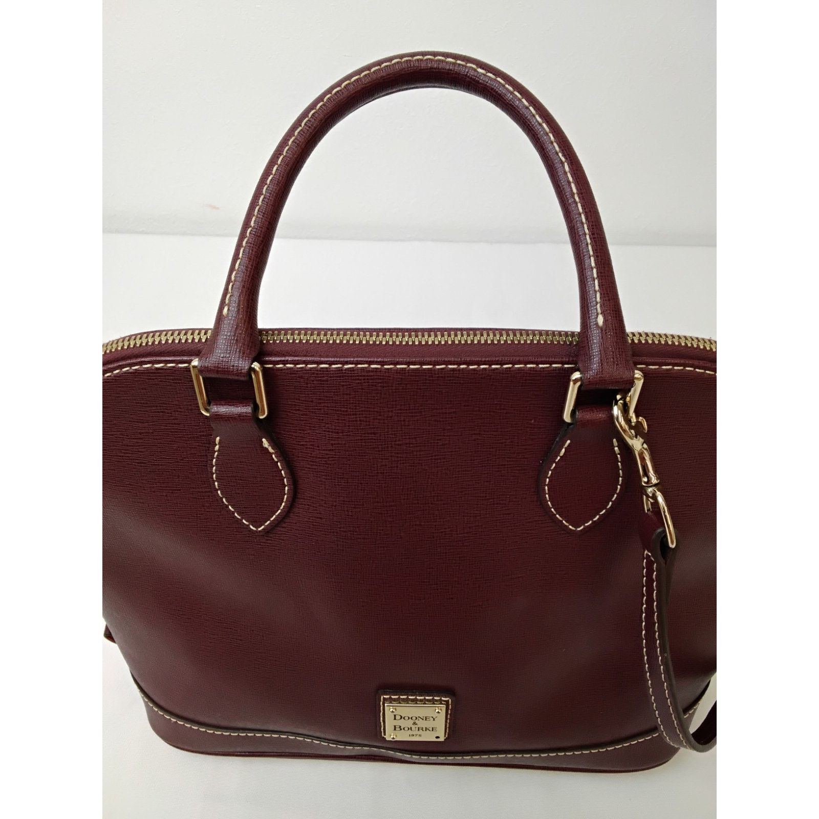 Dooney & Bourke Dooney & Bourke Satchel Handbag Deep Red Brushed Leather Size ONE SIZE - 7 Thumbnail