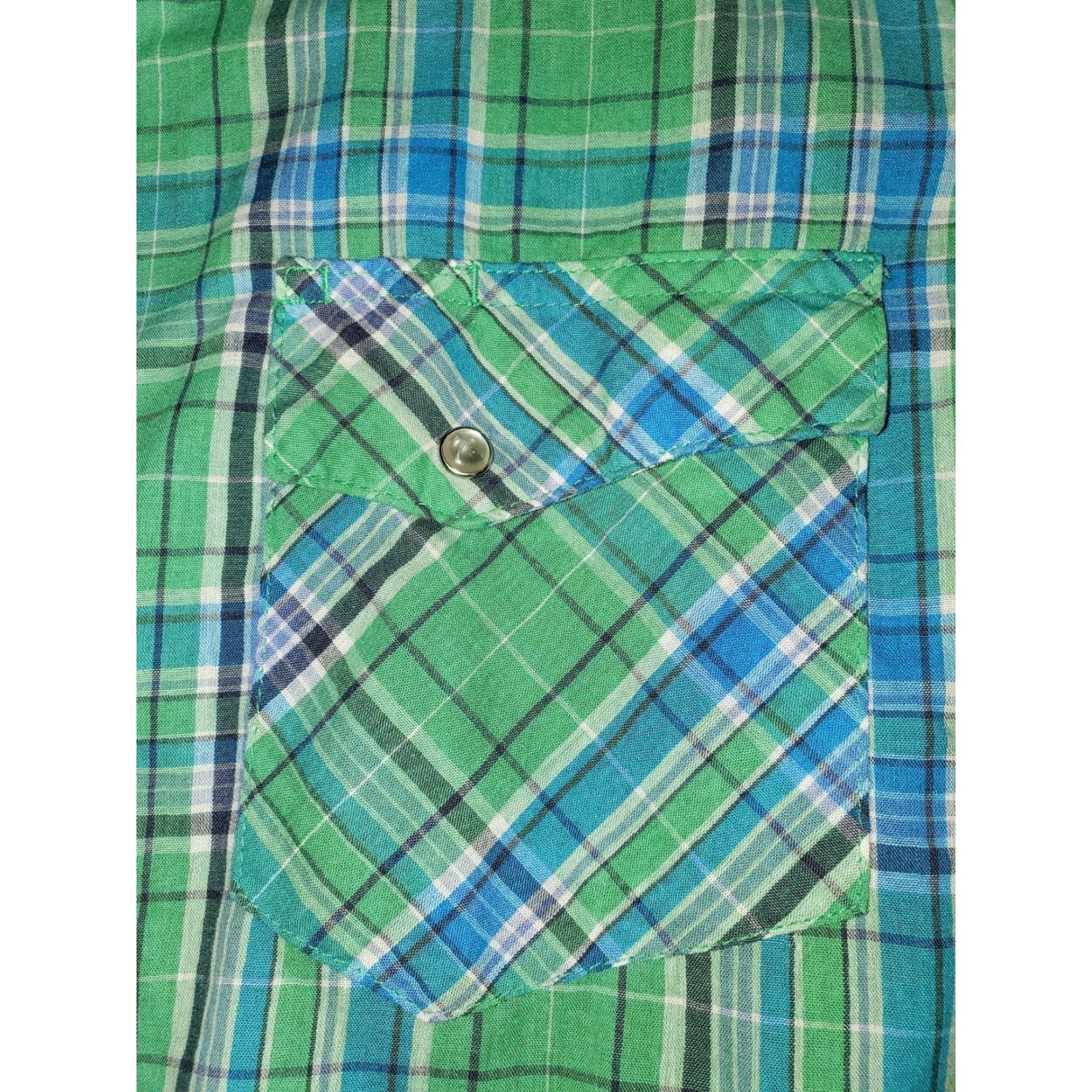Wrangler VINTAGE Wrangler Wrancher Western Plaid Twill Pearl Snap Mens SZ M Size US M / EU 48-50 / 2 - 4 Thumbnail