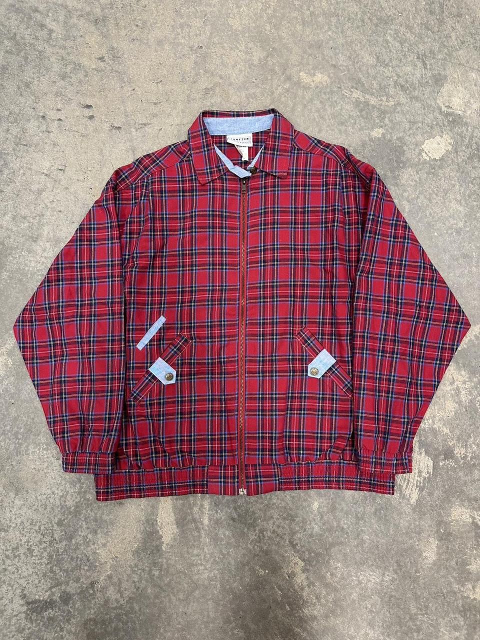 Jantzen Vintage 90s Jantzen Red Plaid Harrington Jacket Size Medium Size US M / EU 48-50 / 2 - 1 Thumbnail