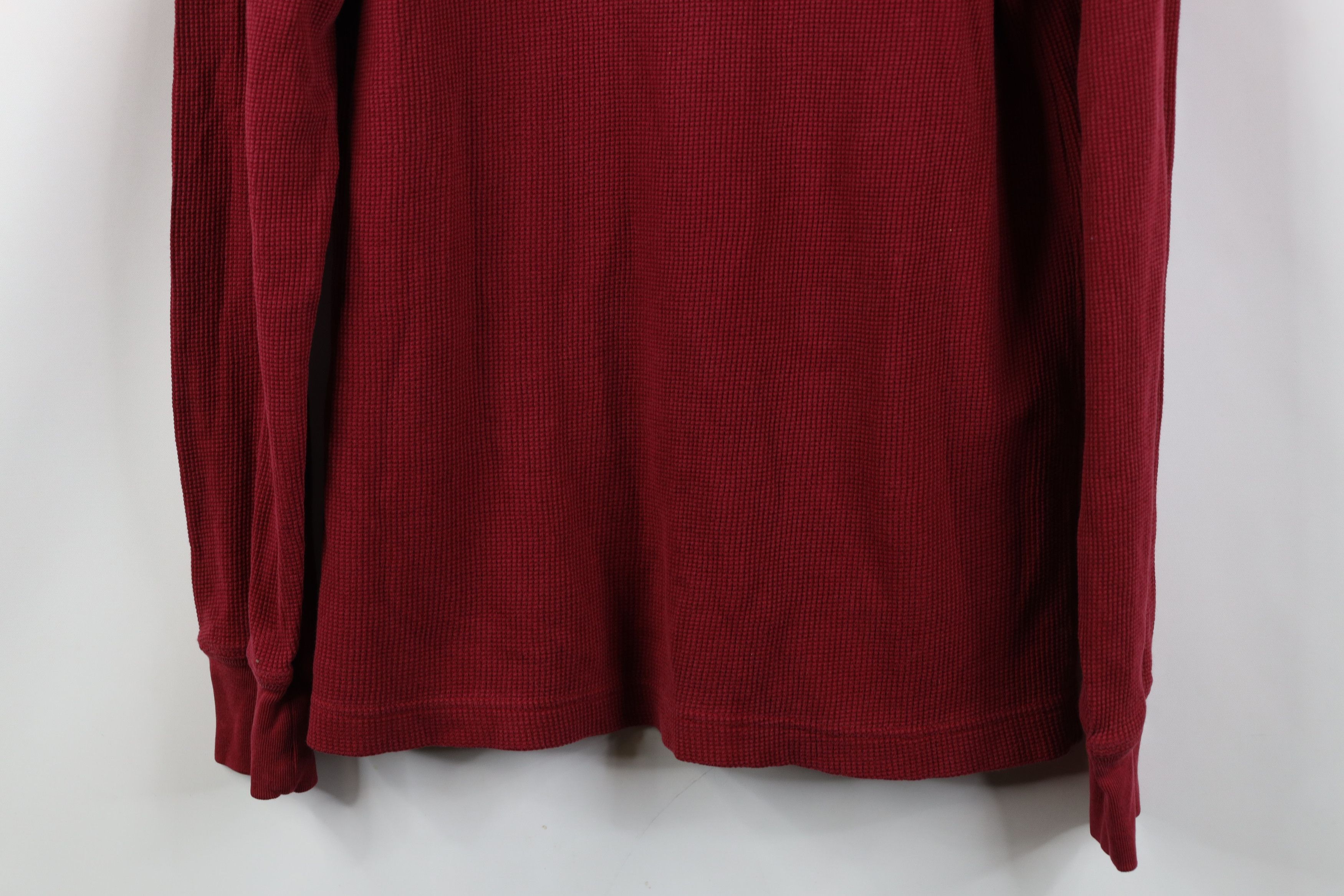 Vintage Vintage 90s Streetwear Waffle Knit Henley T-Shirt Red Size US M / EU 48-50 / 2 - 3 Thumbnail