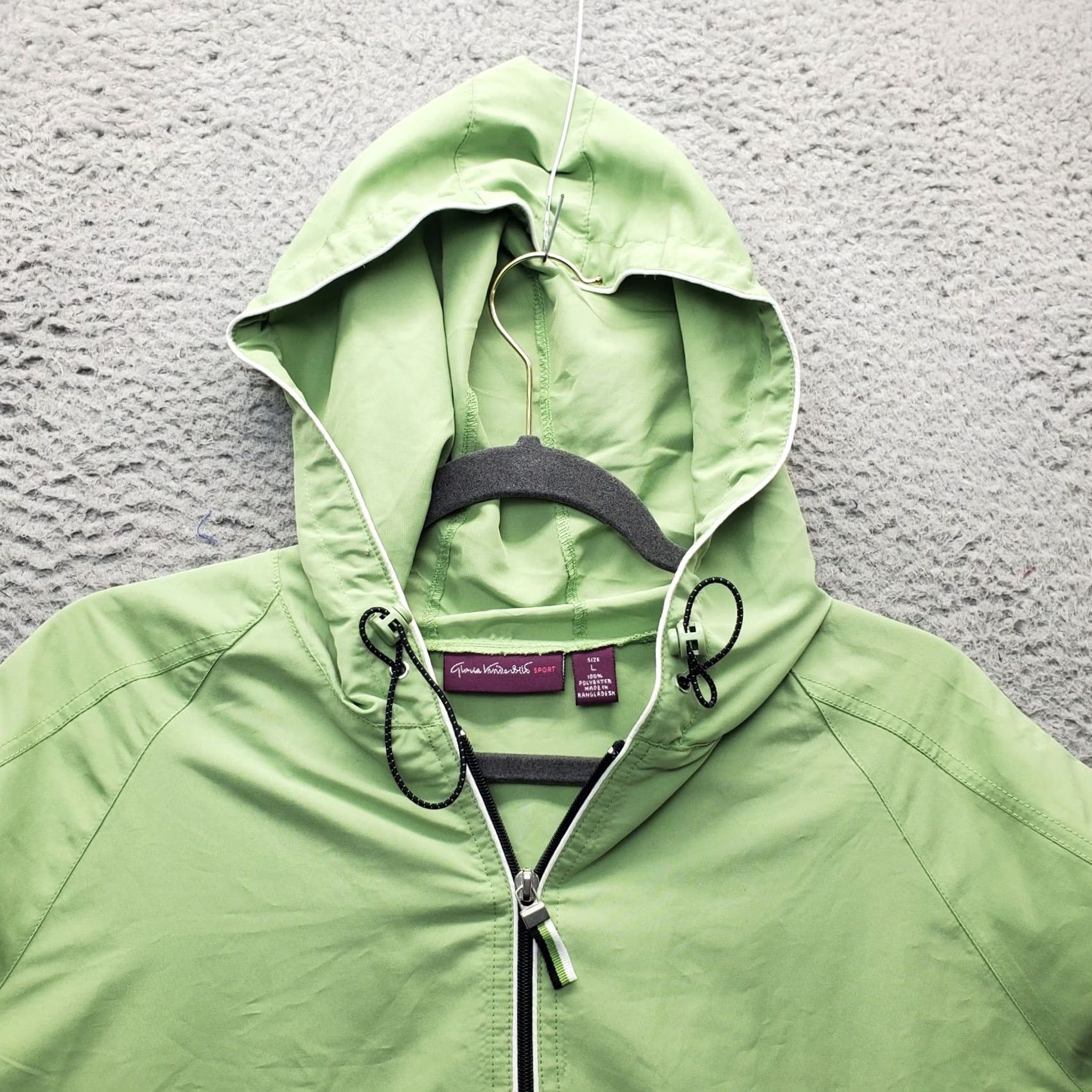 Gloria Vanderbilt Gloria Vanderbilt Sport Lightweight Hooded Jacket Womens L Green Windbreaker Jacket Size L / US 10 / IT 46 - 7 Thumbnail