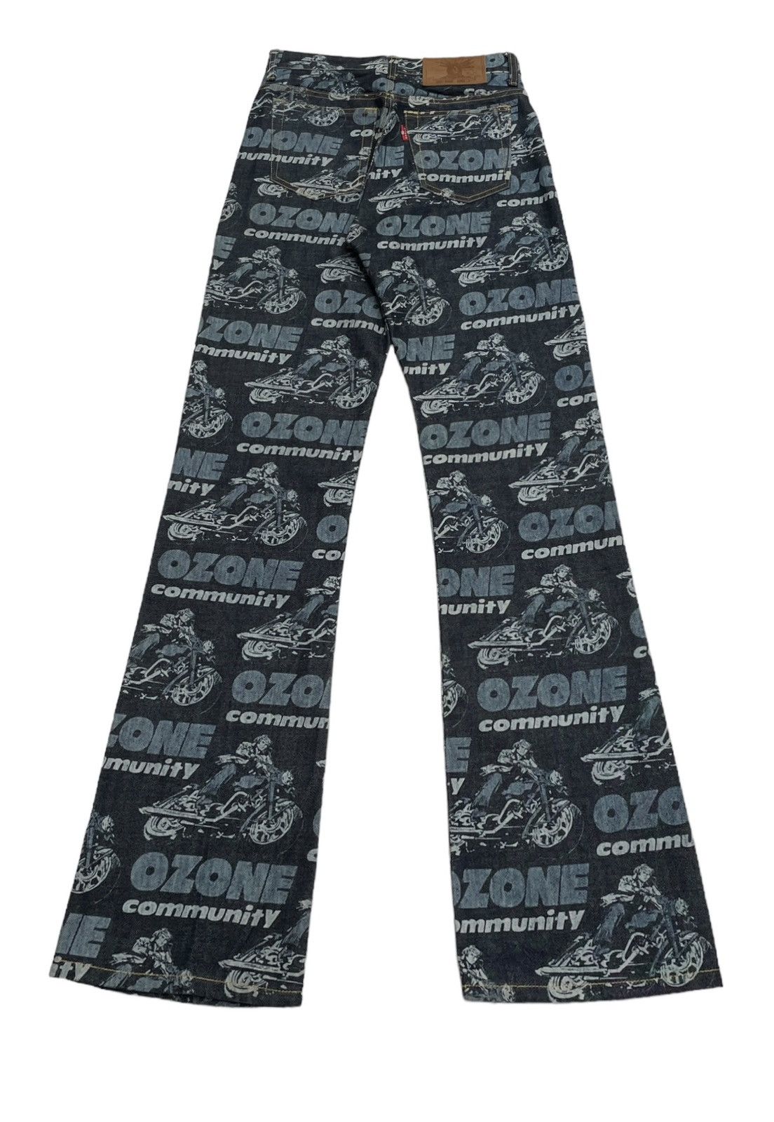 If Six Was Nine × Japanese Brand × Le Grande Bleu (L.G.B.) Very Rare Vintage Brand Ozone Full Print Flared Jeans 1990s Size US 26 / EU 42 - 2 Thumbnail