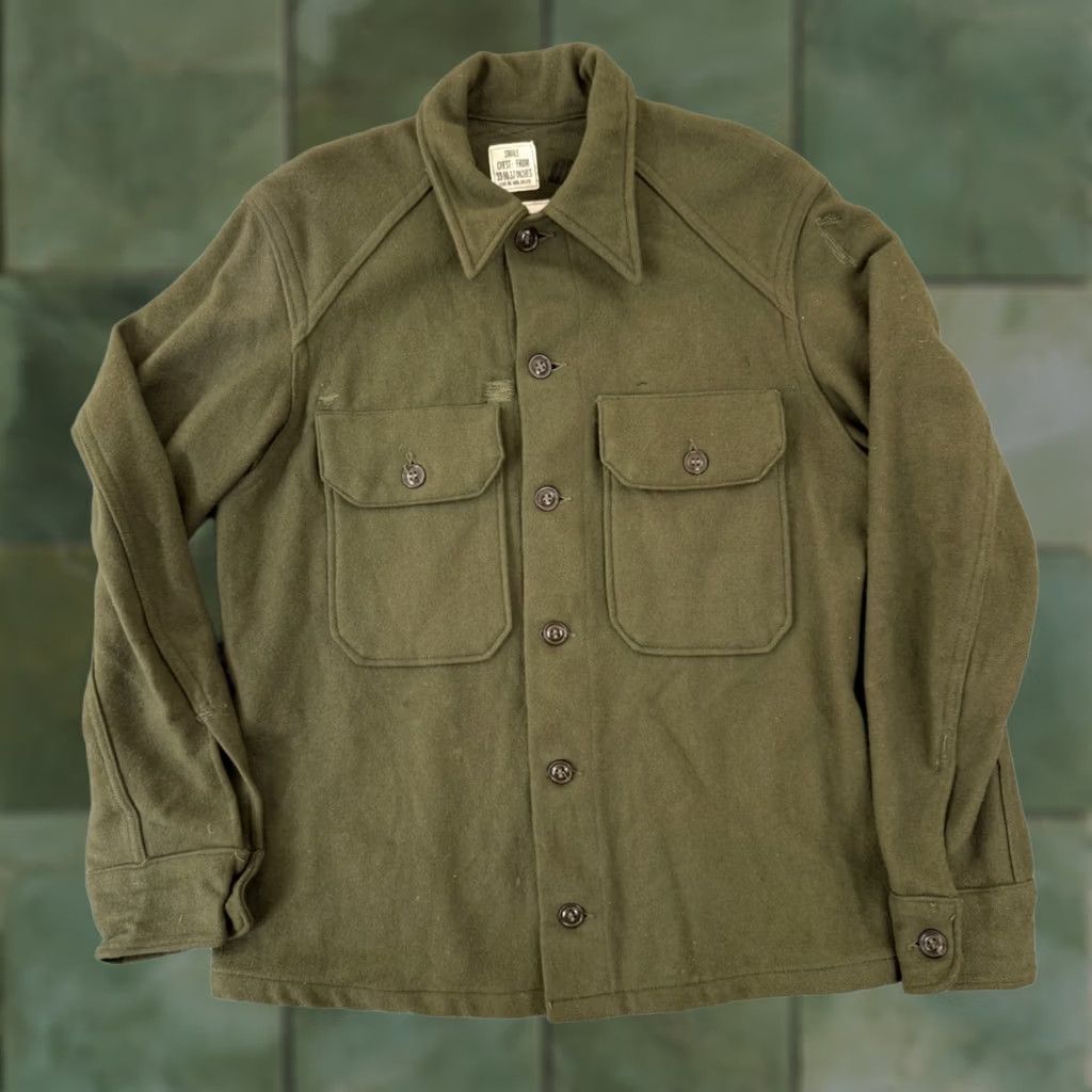 Olive VINTAGE US Army OG 108 Field Shirt Mens Small Wool Button Up Olive Green Army Shirt Size US S / EU 44-46 / 1 - 1 Thumbnail