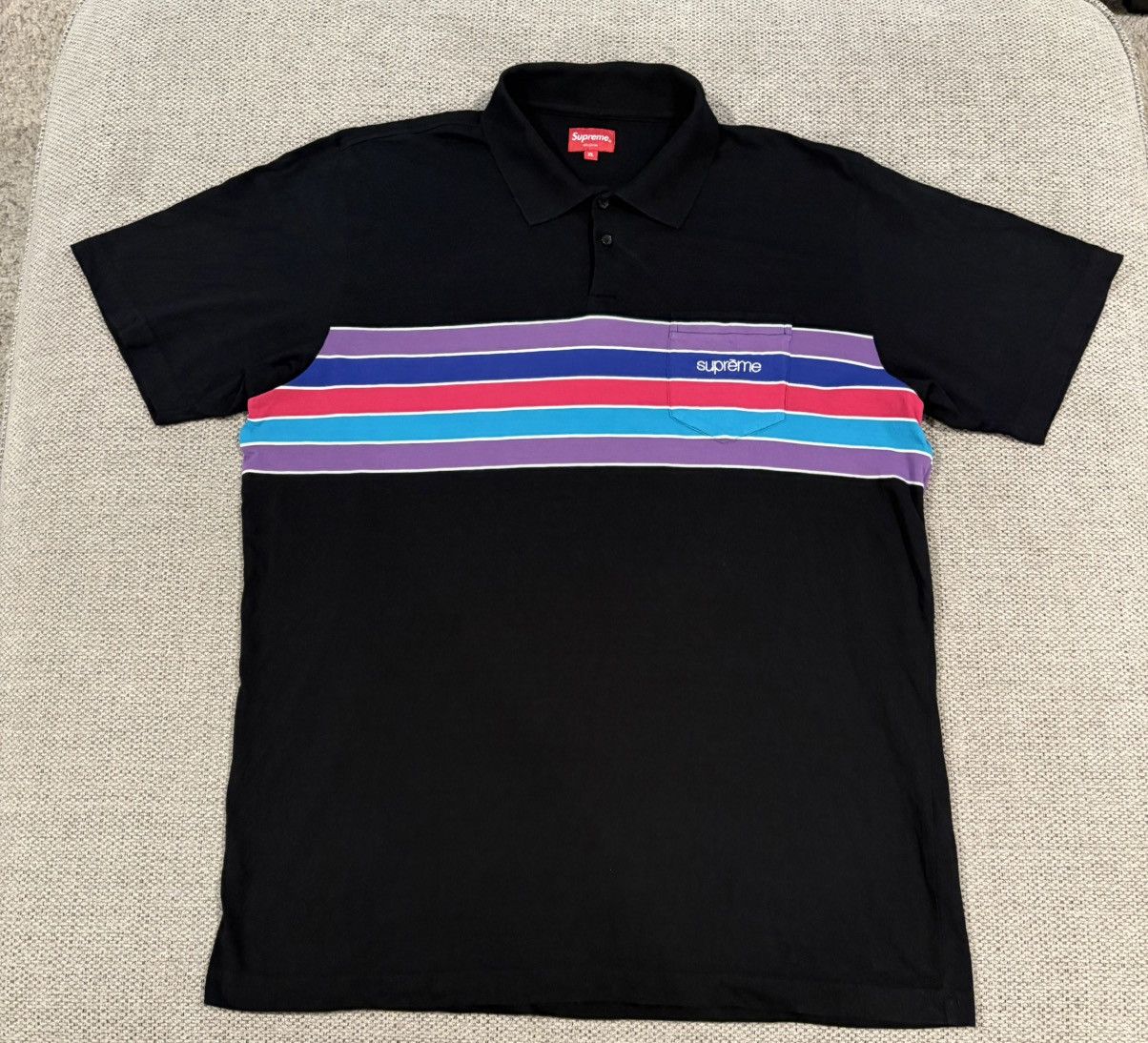 Supreme Supreme x Melvins Stripe S/S Polo. | Grailed
