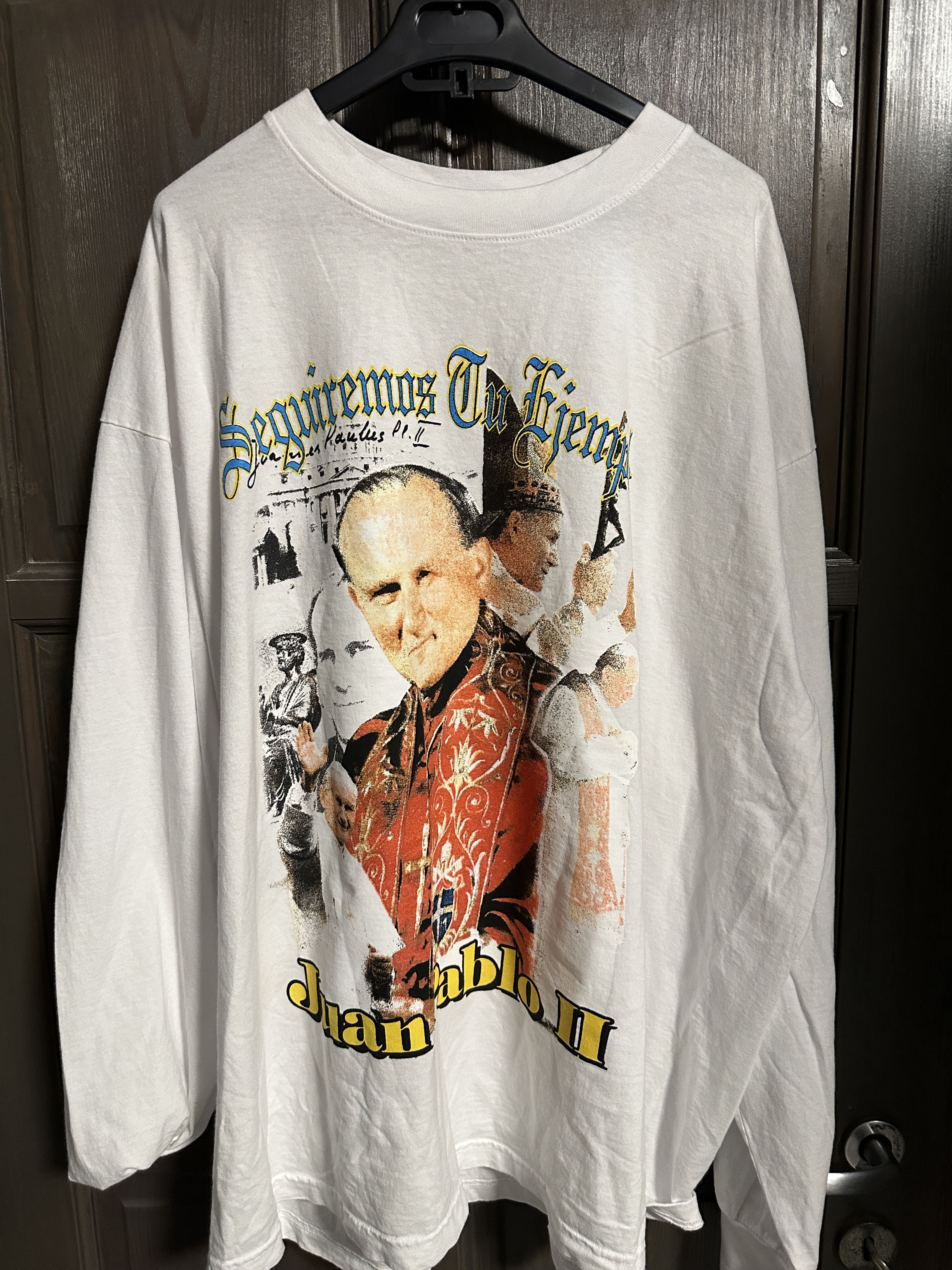 Image of Yeezy Season Yeezy Szn9 Unreleased Juan Pablo Wlm Long Sleeve in White, Men's (Size 2XL)